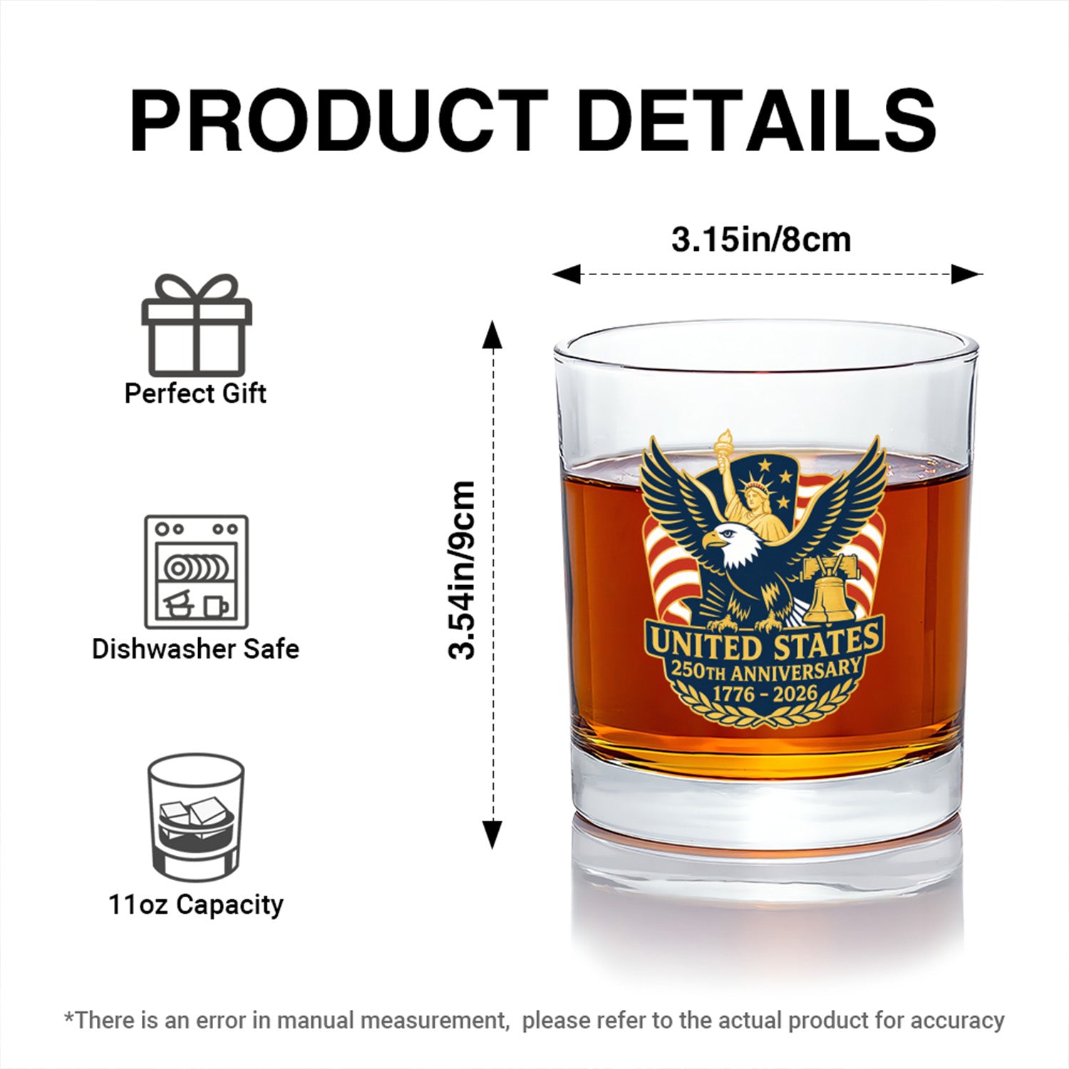 USA 250 Commemorative Whiskey Glass
