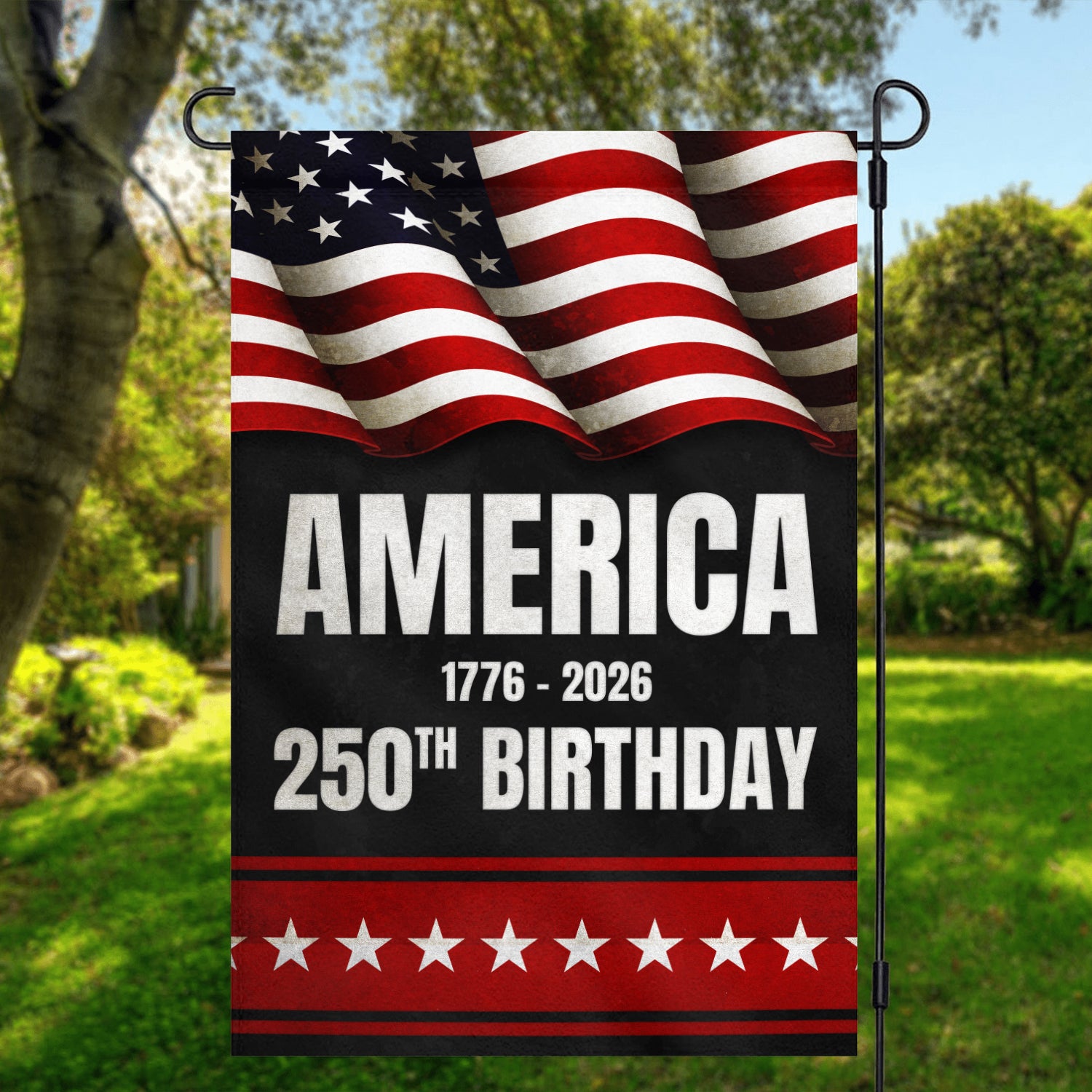 America 1776 - 2026 250th Birthday Garden Flag 12''x18'' Twin-Side Printing