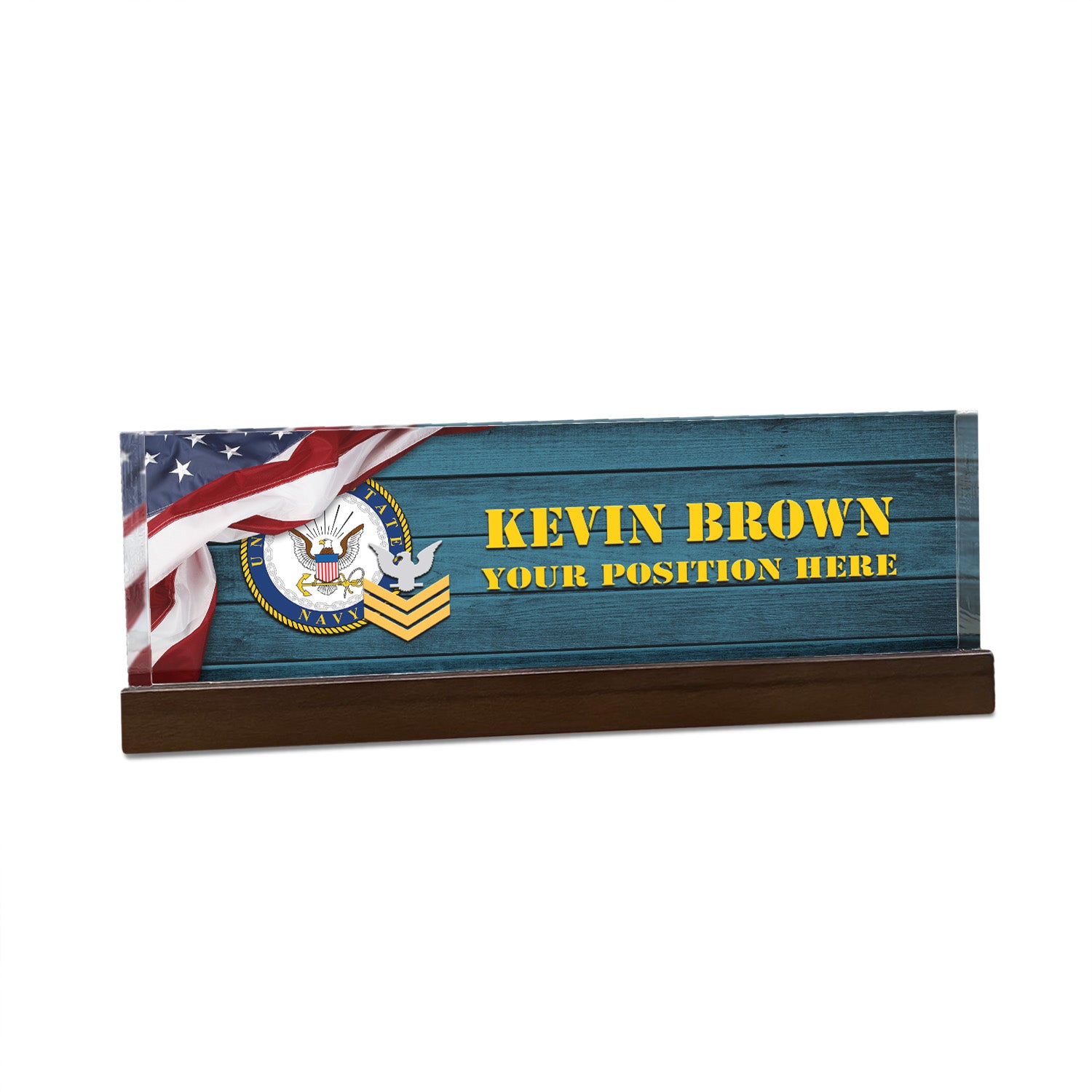 Custom US Navy Desk Acrylic Plaque -  Gift for Sailors, Veterans & Retirees