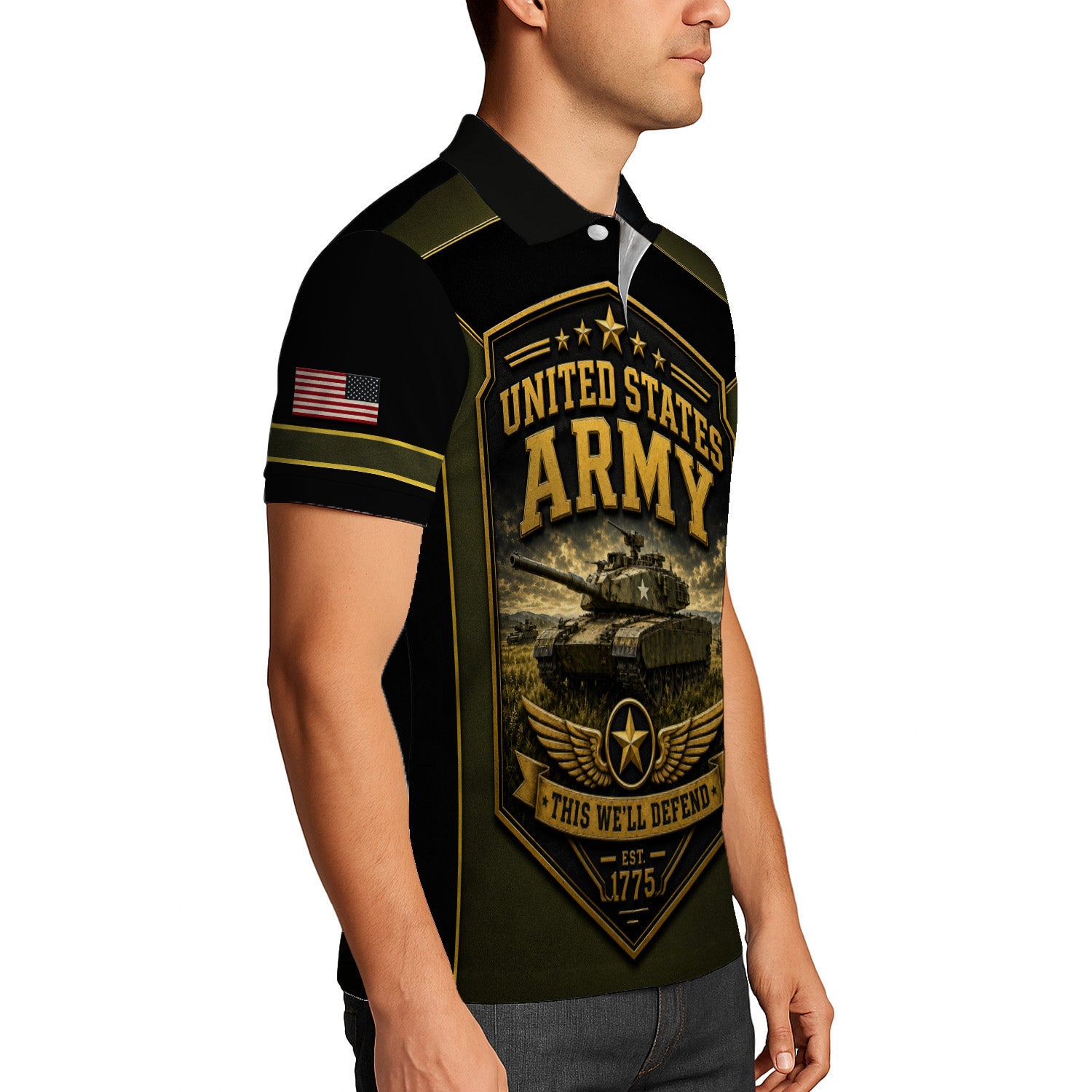Personalized US Army Soldier 3D All-Over Print Polo Shirt