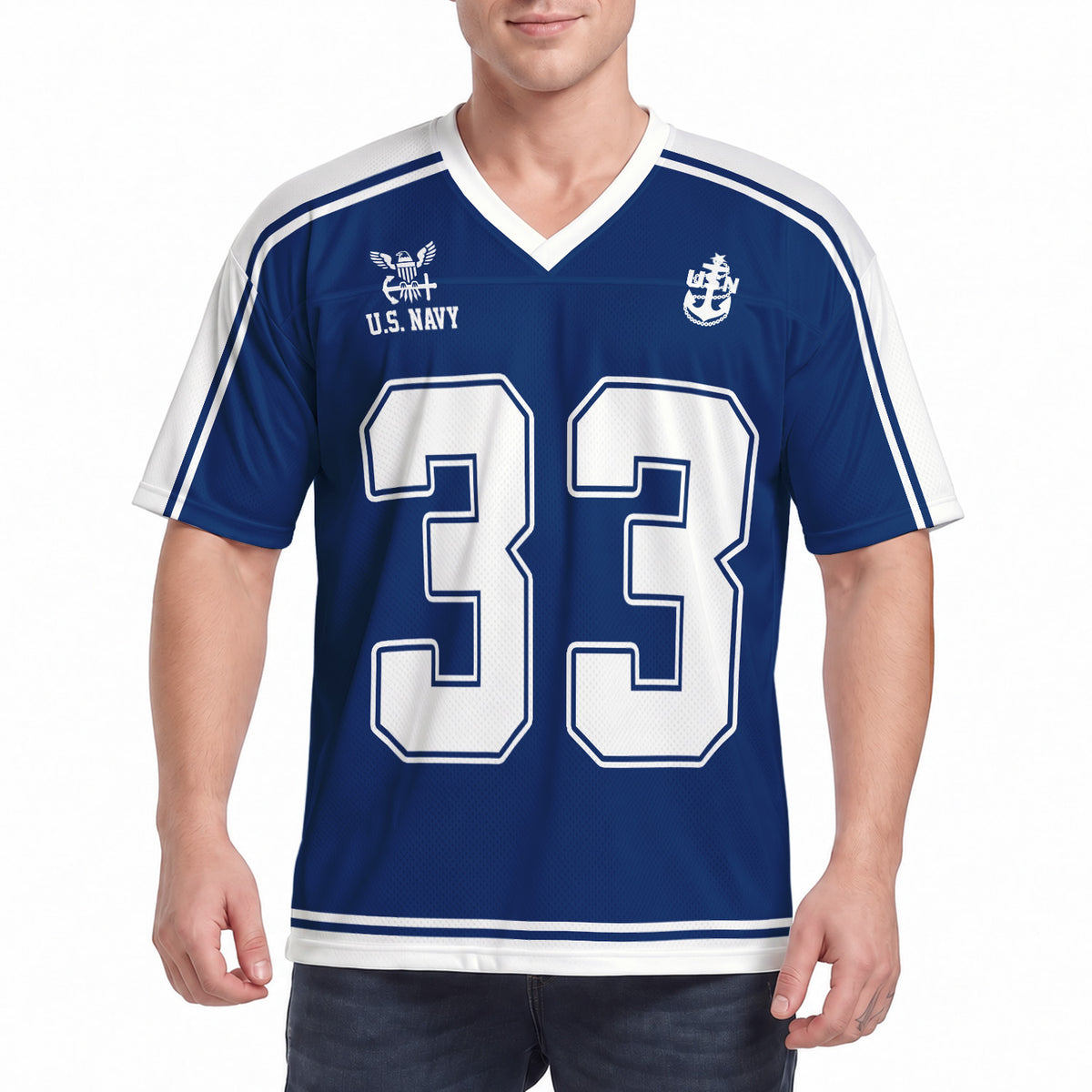 Custom U.S. Navy Jersey Personalized Rank Name Text and Number