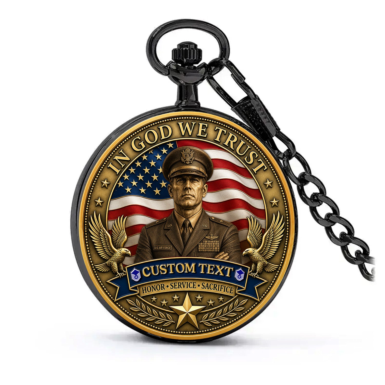 Air Force Veteran Gift Custom Pocket Watch 250 Years