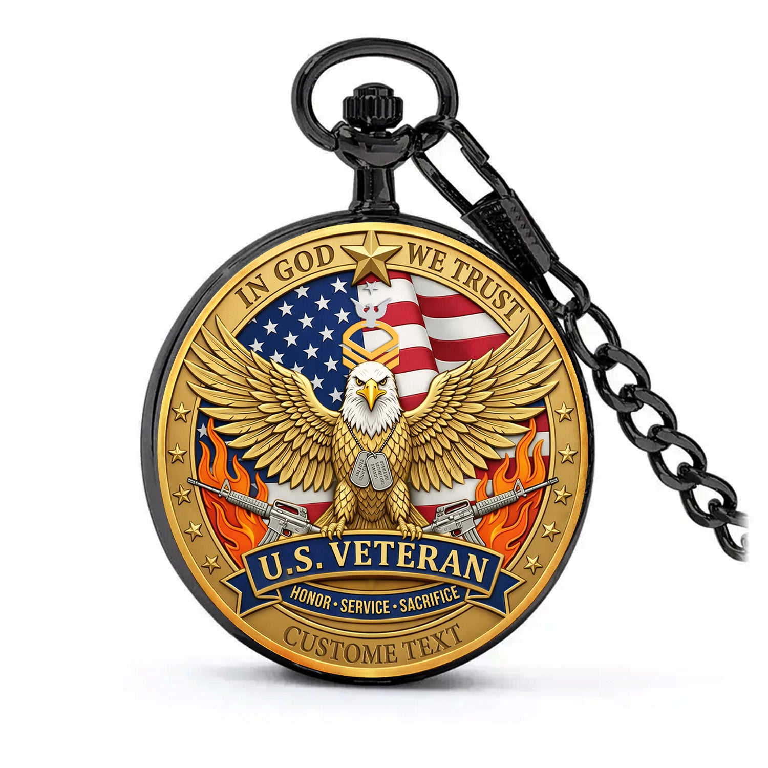 Personalized US Navy 250th Anniversary Gift Pocket Watch