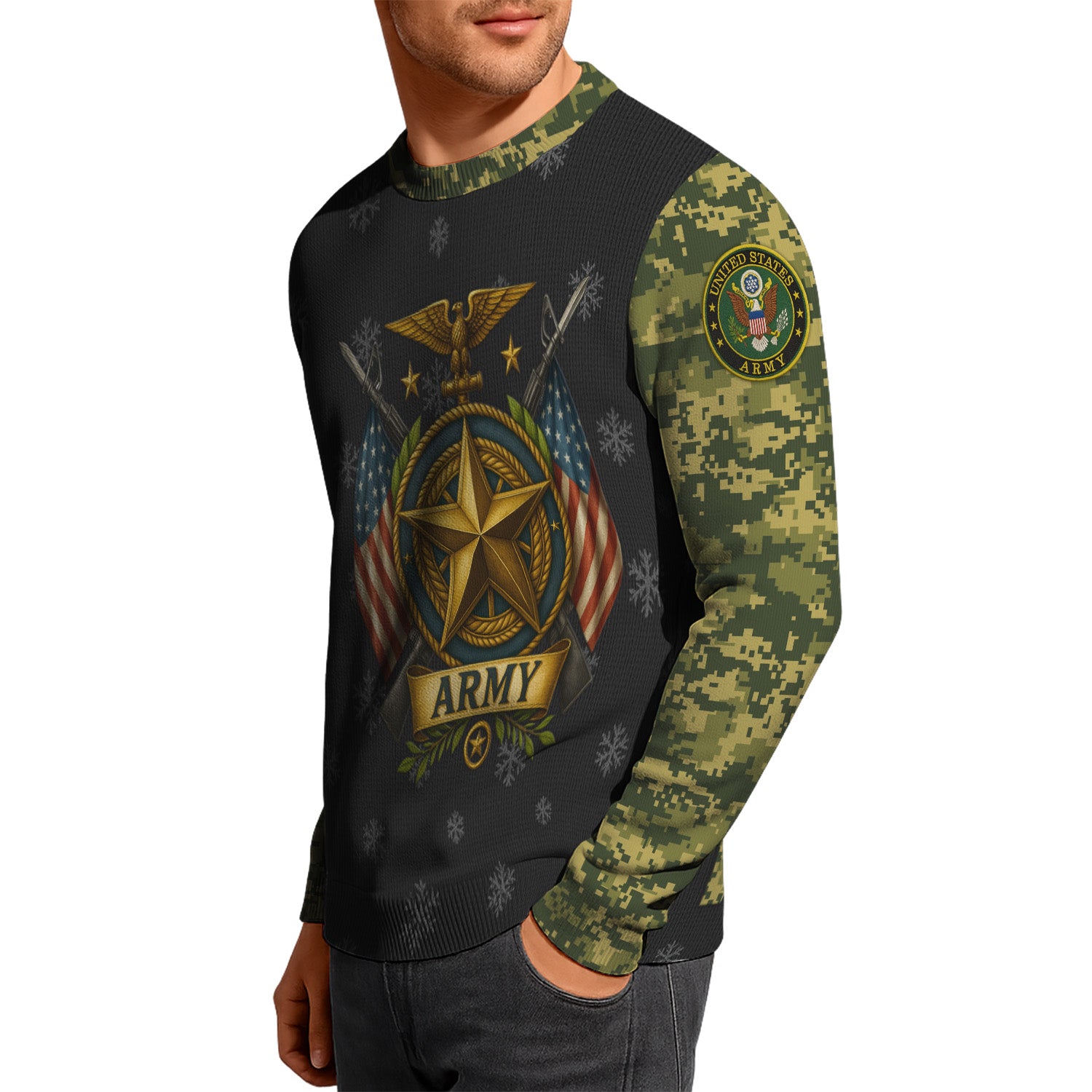 US Army Proudly Served Ugly Christmas Sweater