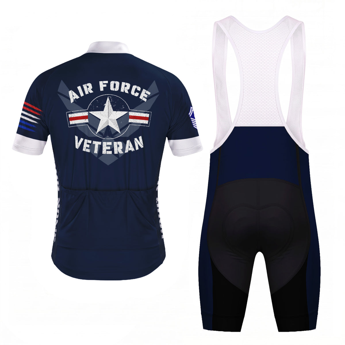 Personalized U.S. Air Force Cycling Jersey Custom Name & Rank Veteran