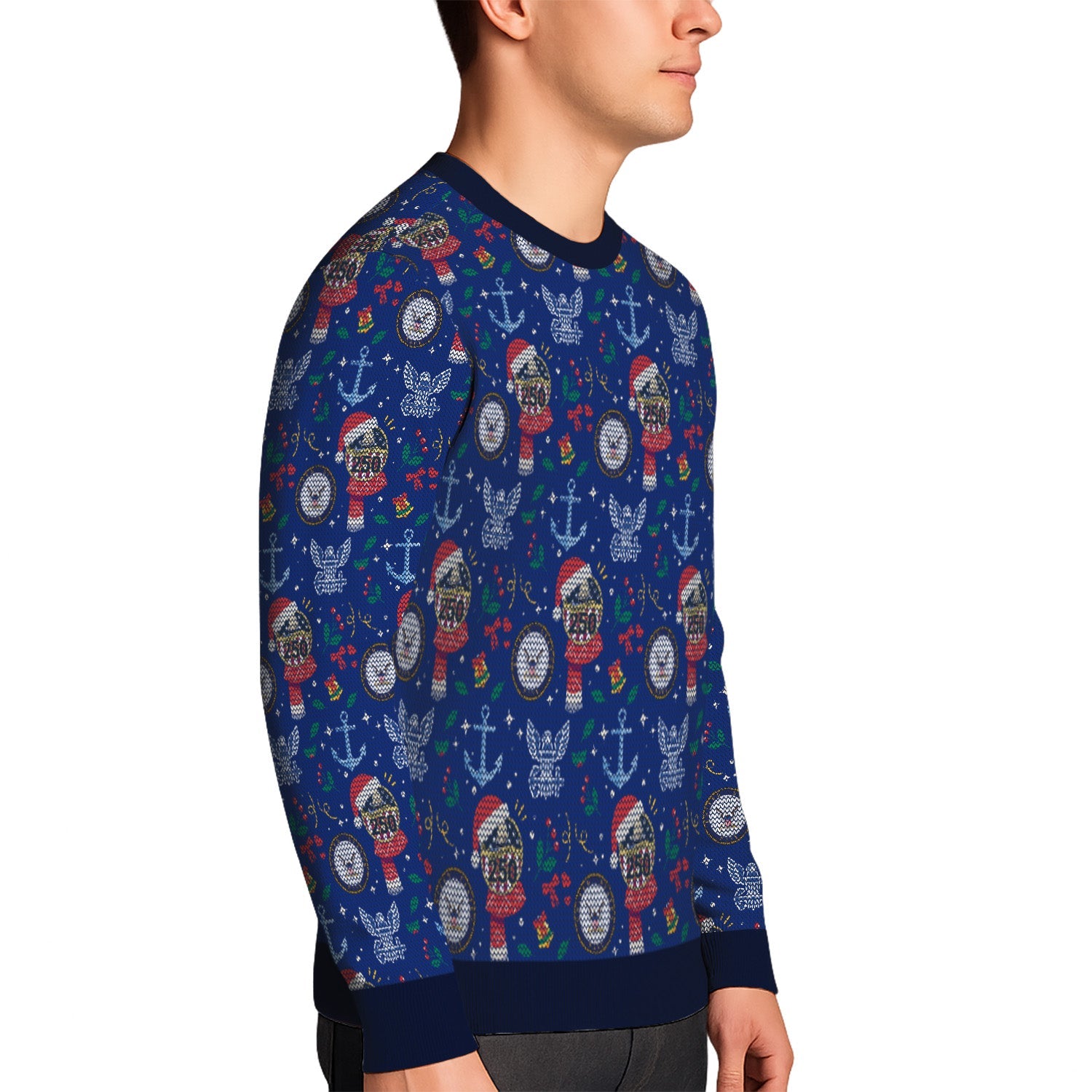US Navy 250 America Christmas Ugly Sweater