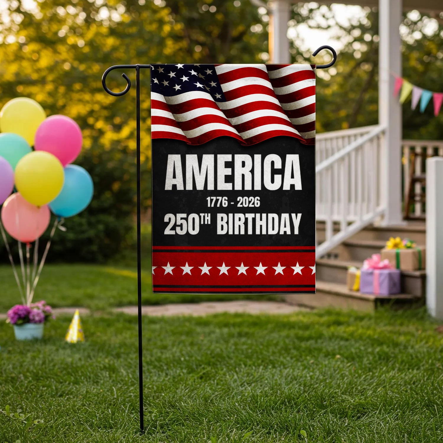 America 1776 - 2026 250th Birthday Garden Flag 12''x18'' Twin-Side Printing