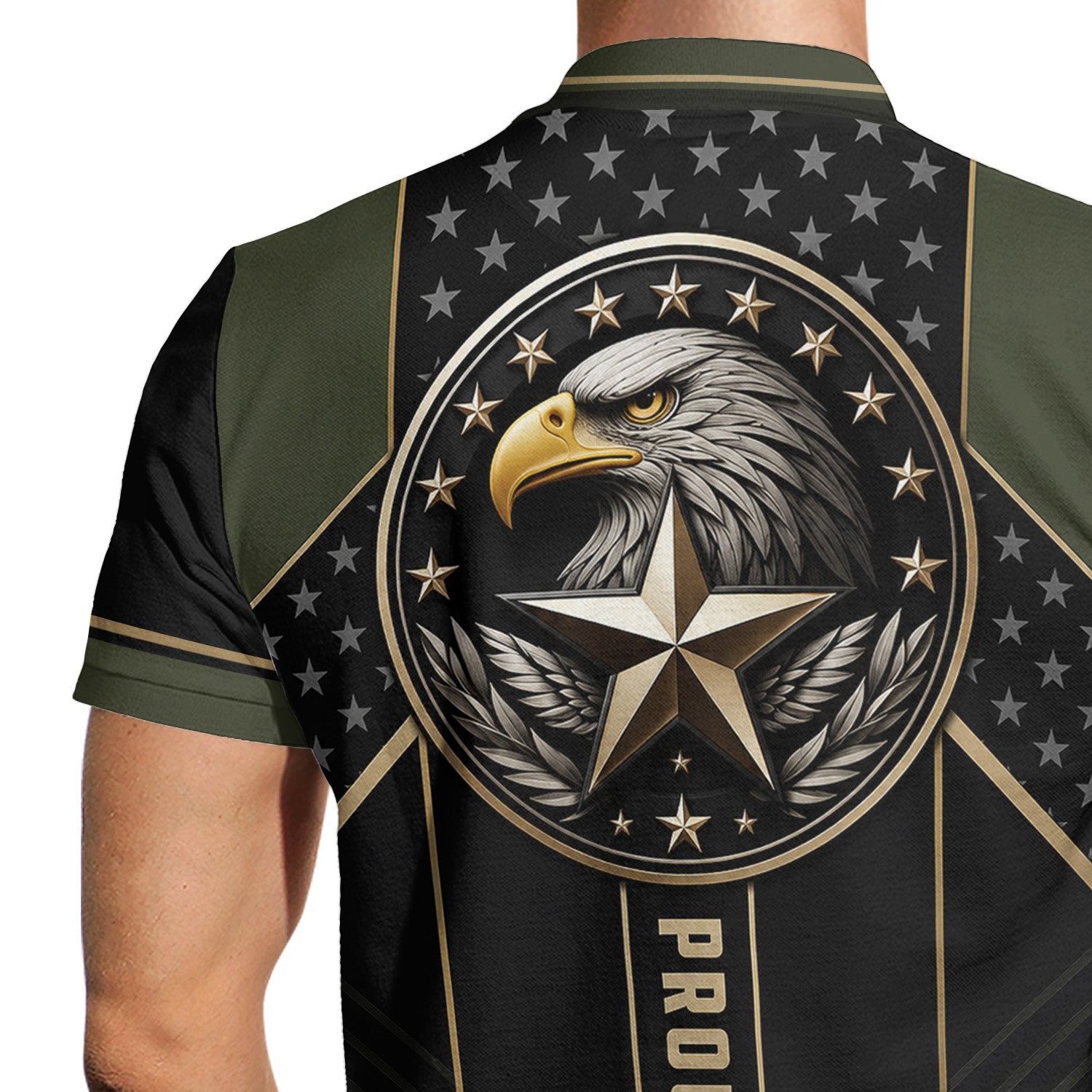 US Army Military Personalized Rank Polo Shirt Gift for Men
