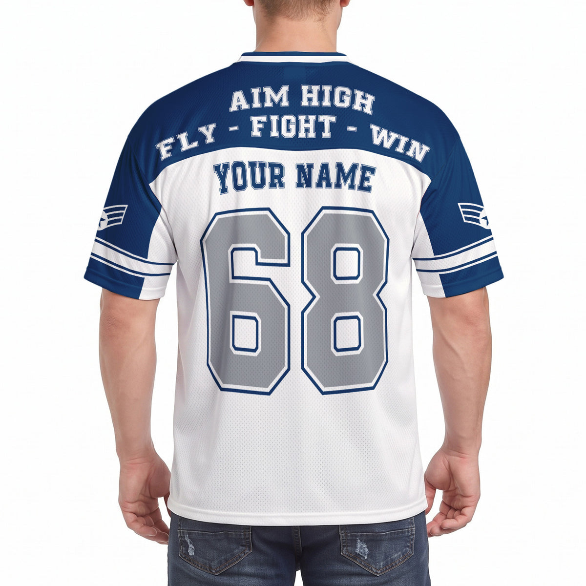 U.S. Air Force Sports Jersey Custom Military Rank Text and Jersey Number