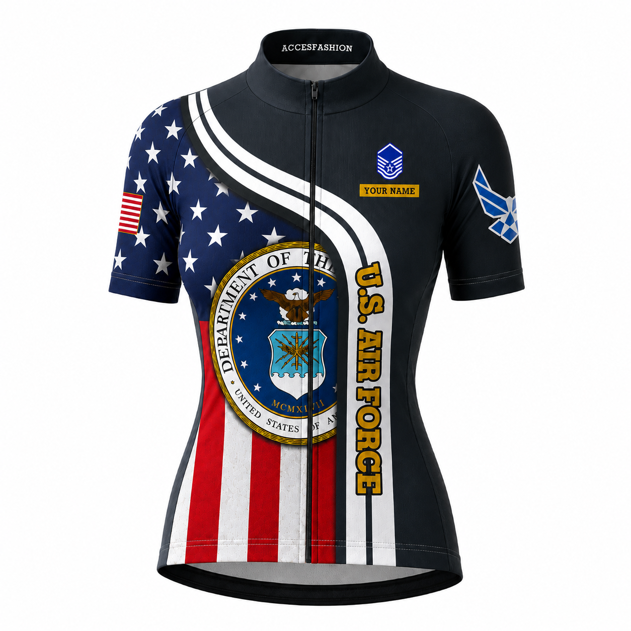 Personalized Military U.S. Air Force Inspired Cycling Jersey Kit