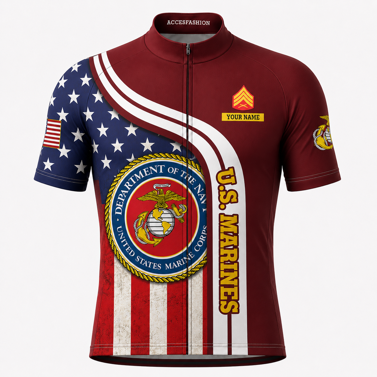 Personalized Military U.S. Marines Inspired Cycling Jersey Kit