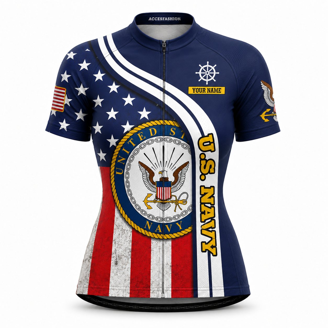 Personalized Military U.S. Navy Inspired Cycling Jersey Kit