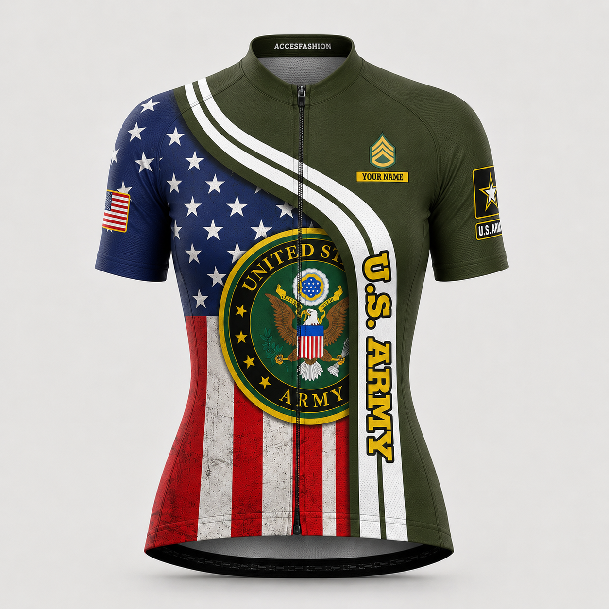 Men’s Personalized Military US Army Inspired Cycling Jersey Kit