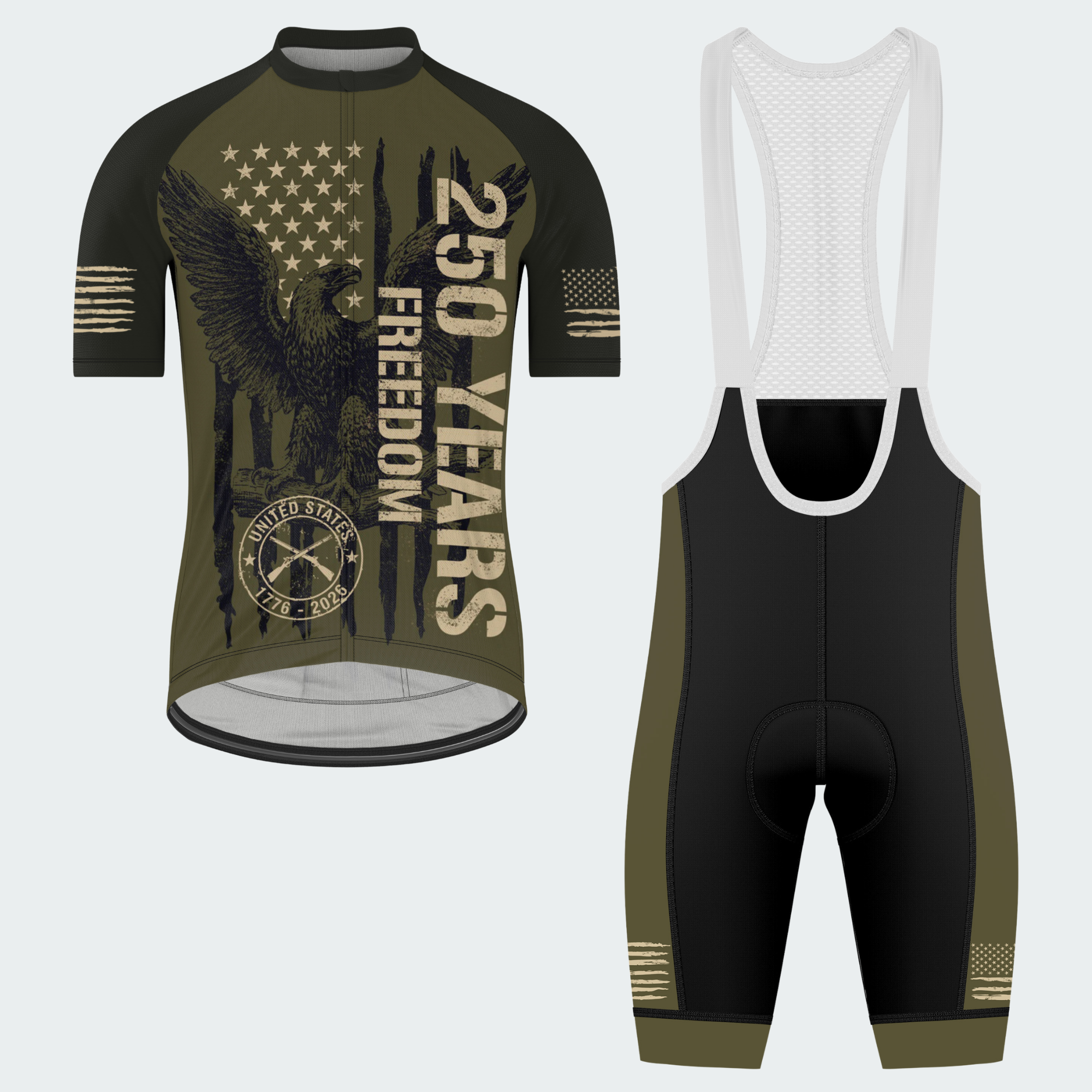 Men’s American Pride 250th Anniversary Freedom Was Earned Regular Fit Cycling Kit