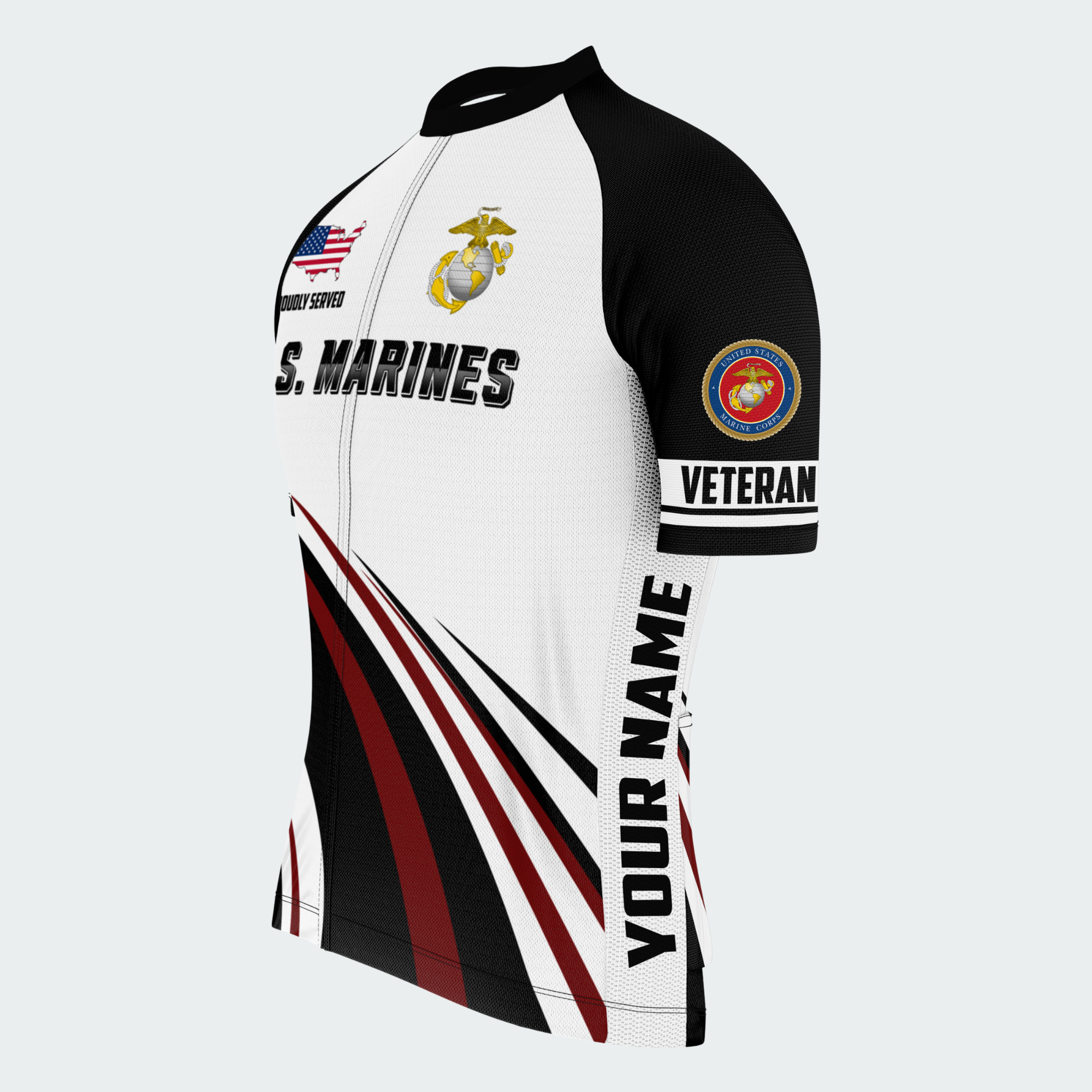Men’s Personalized U.S. Marines Proudly Served Cycling Jersey & Kit