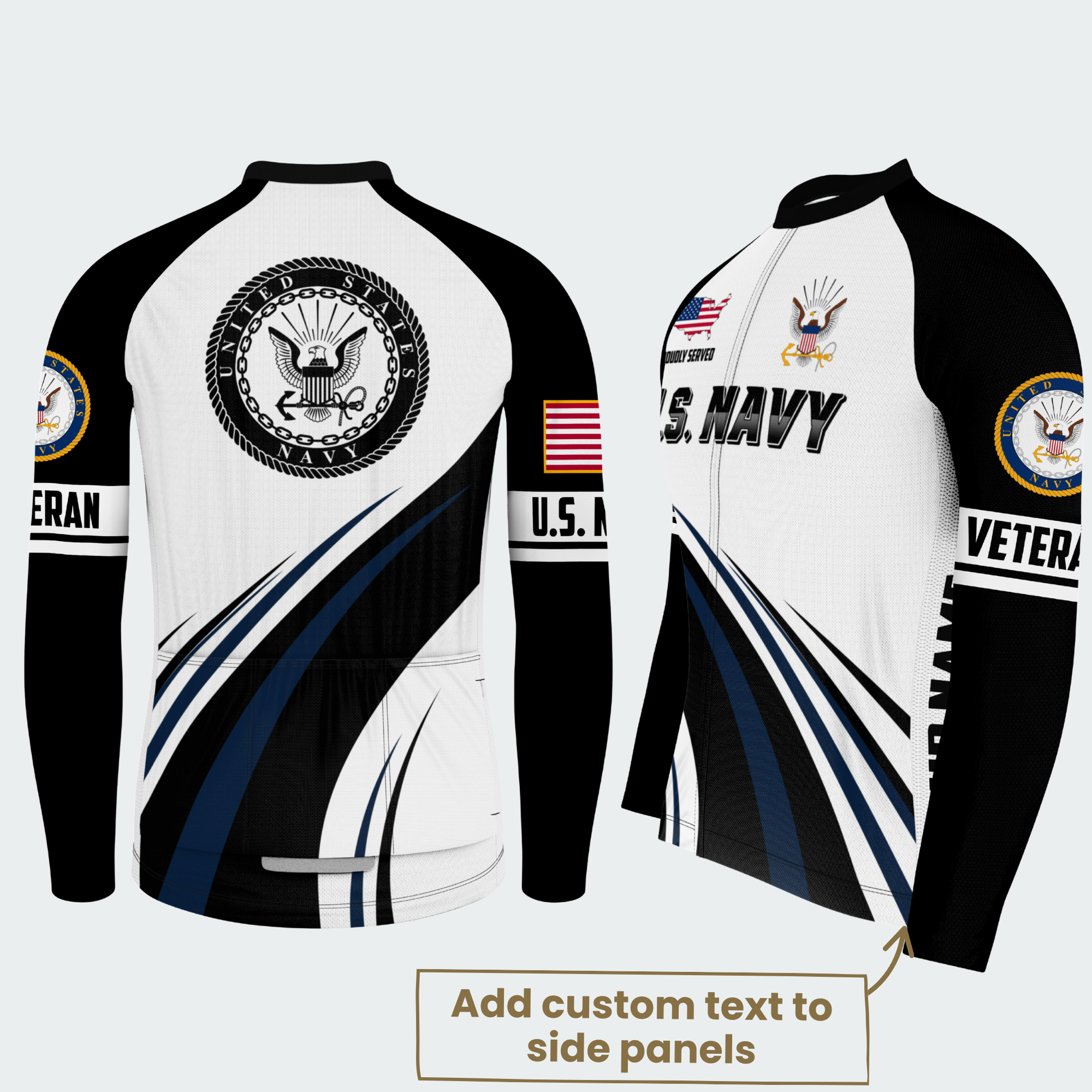 Men’s Personalized U.S. Navy Proudly Served Cycling Jersey & Kit
