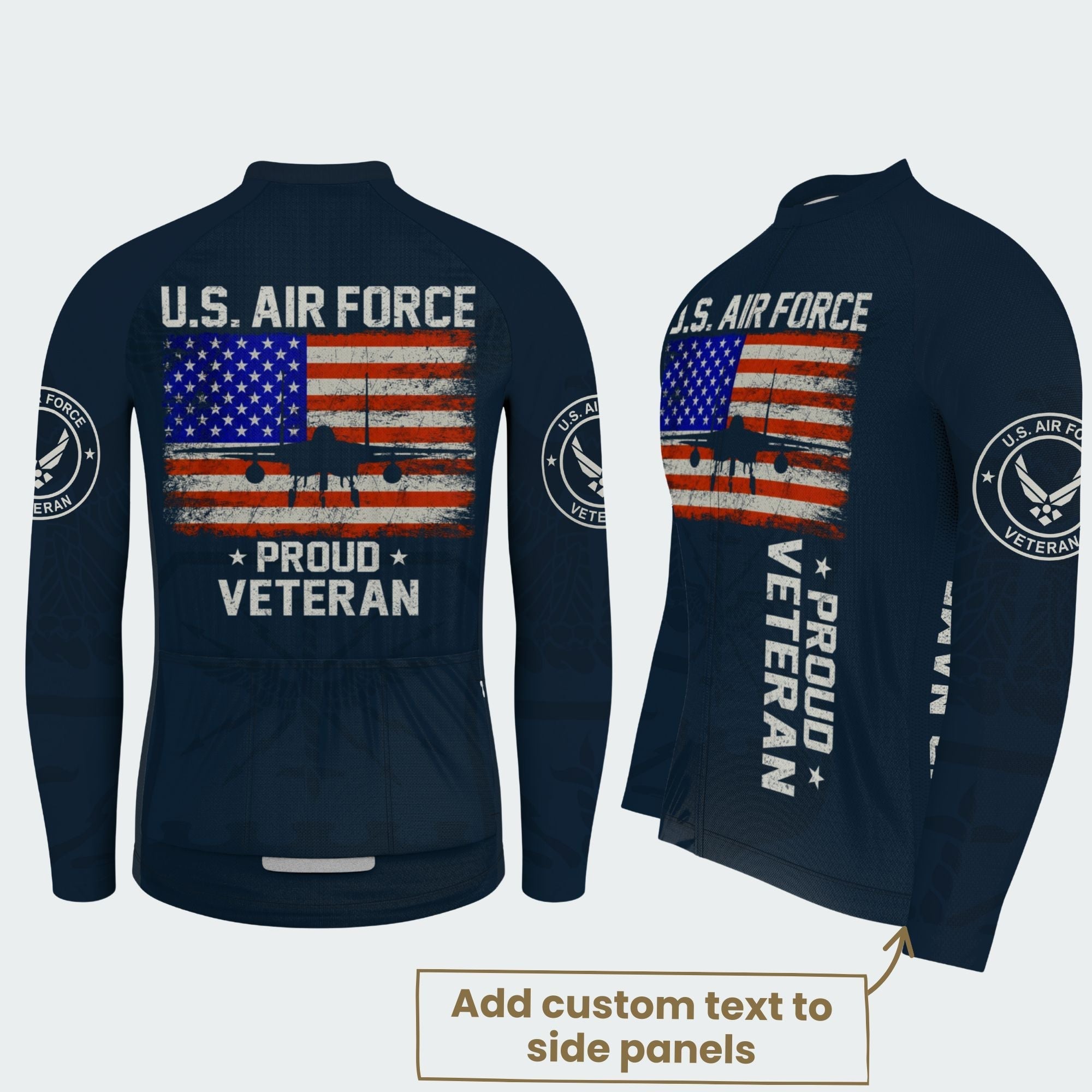 Men’s Personalized U.S. Air Force Proud Veteran Cycling Jersey & Kit