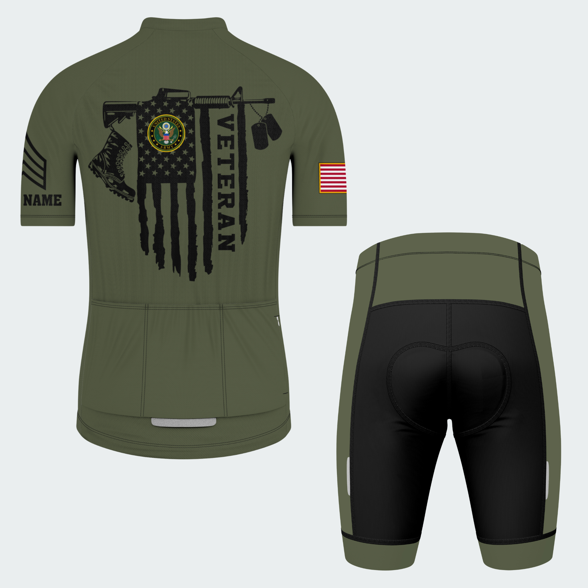 Men’s Personalized Proud Army Veteran Cycling Jersey & Kit