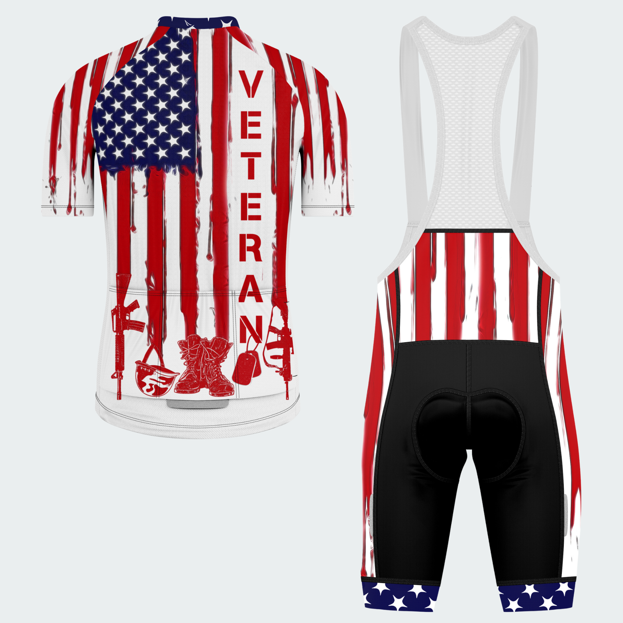 Men’s Proud Veteran American Flag Cycling Jersey & Kit