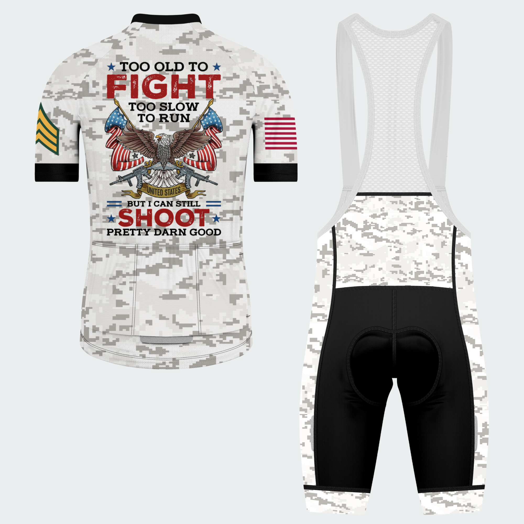 Men’s Personalized Too Old To Fight Army Veteran Cycling Jersey & Kit
