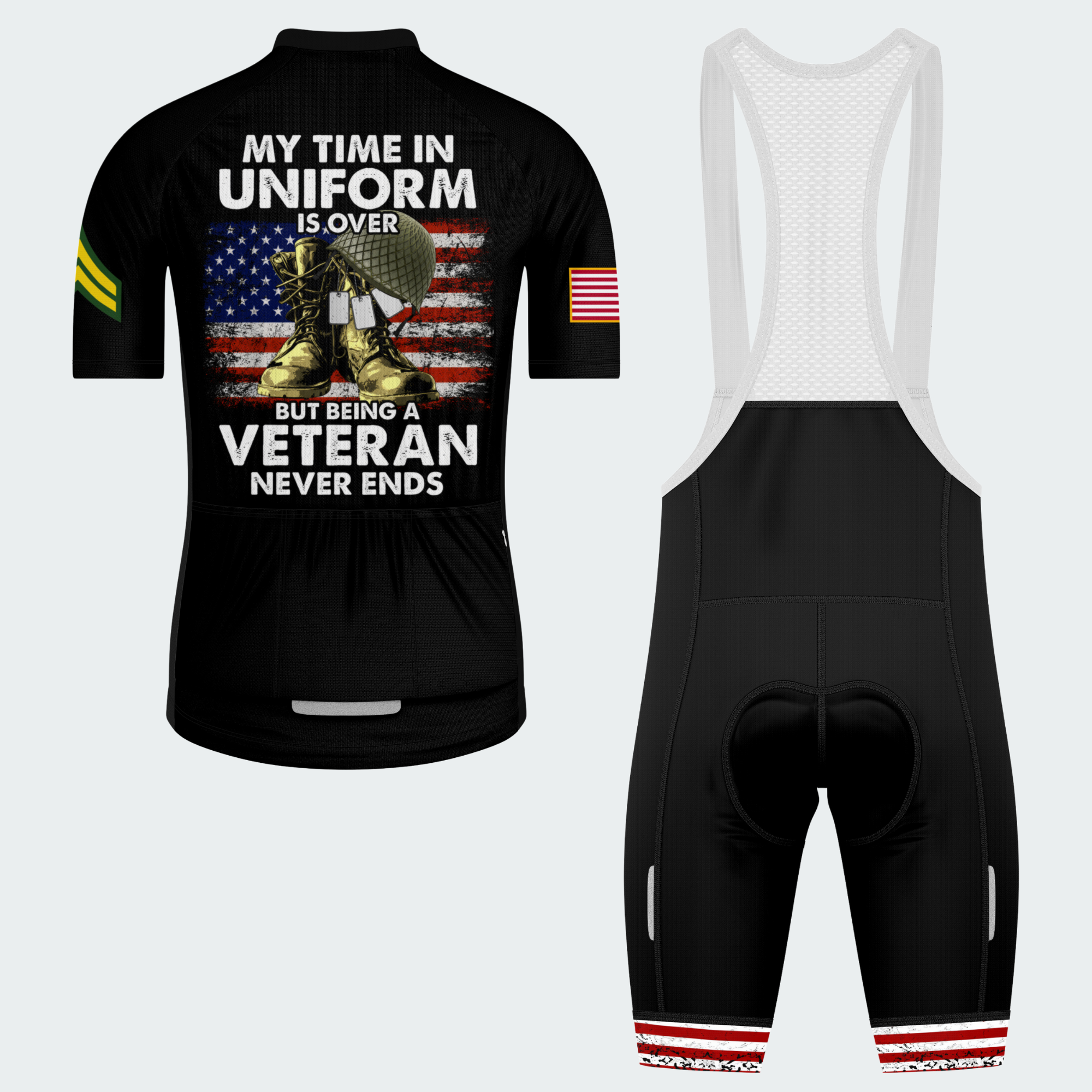 Men’s Personalized Veteran Never Ends Cycling Jersey & Kit
