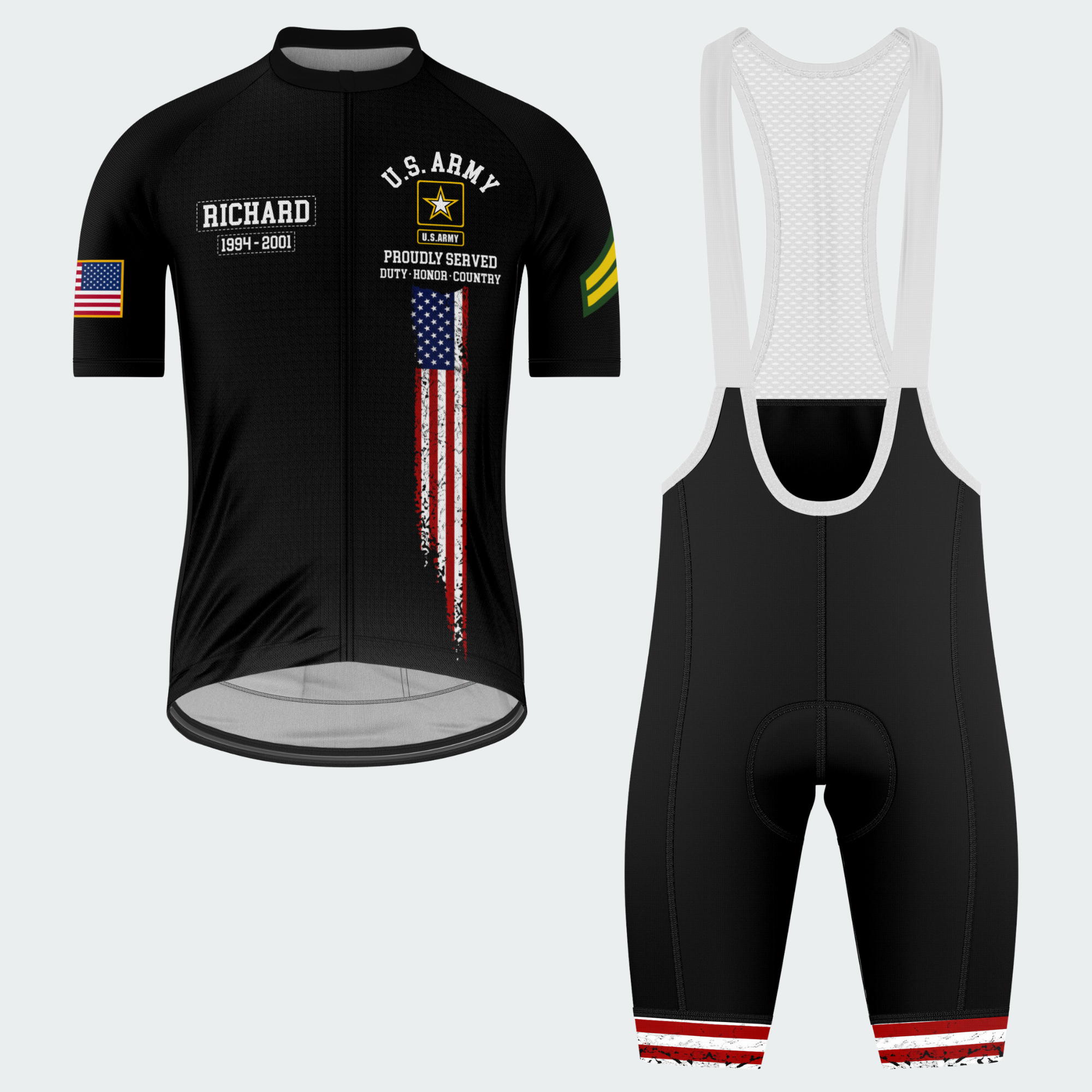 Men’s Personalized Veteran Never Ends Cycling Jersey & Kit