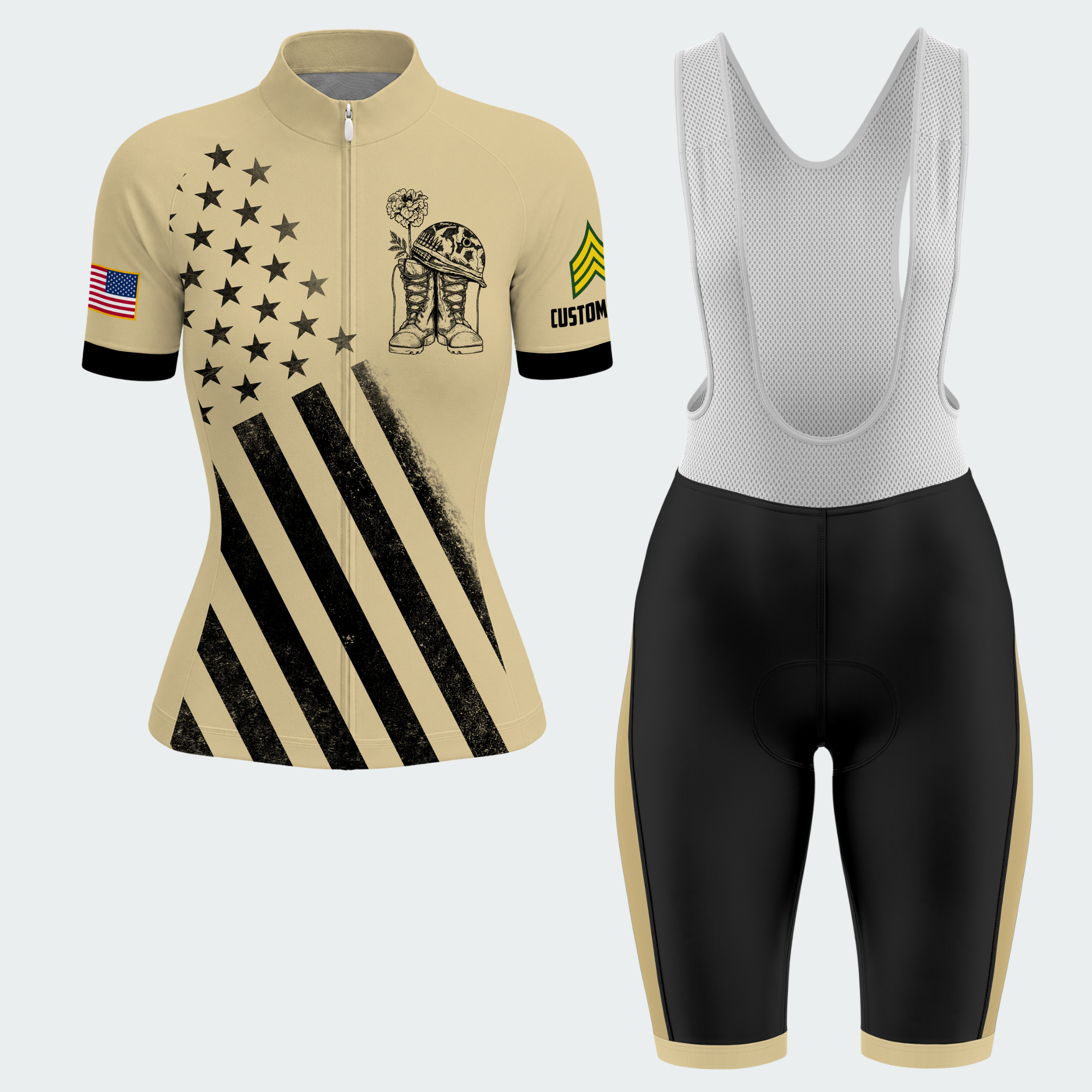Women’s Personalized Female Veteran Warrior Cycling Jersey & Kit