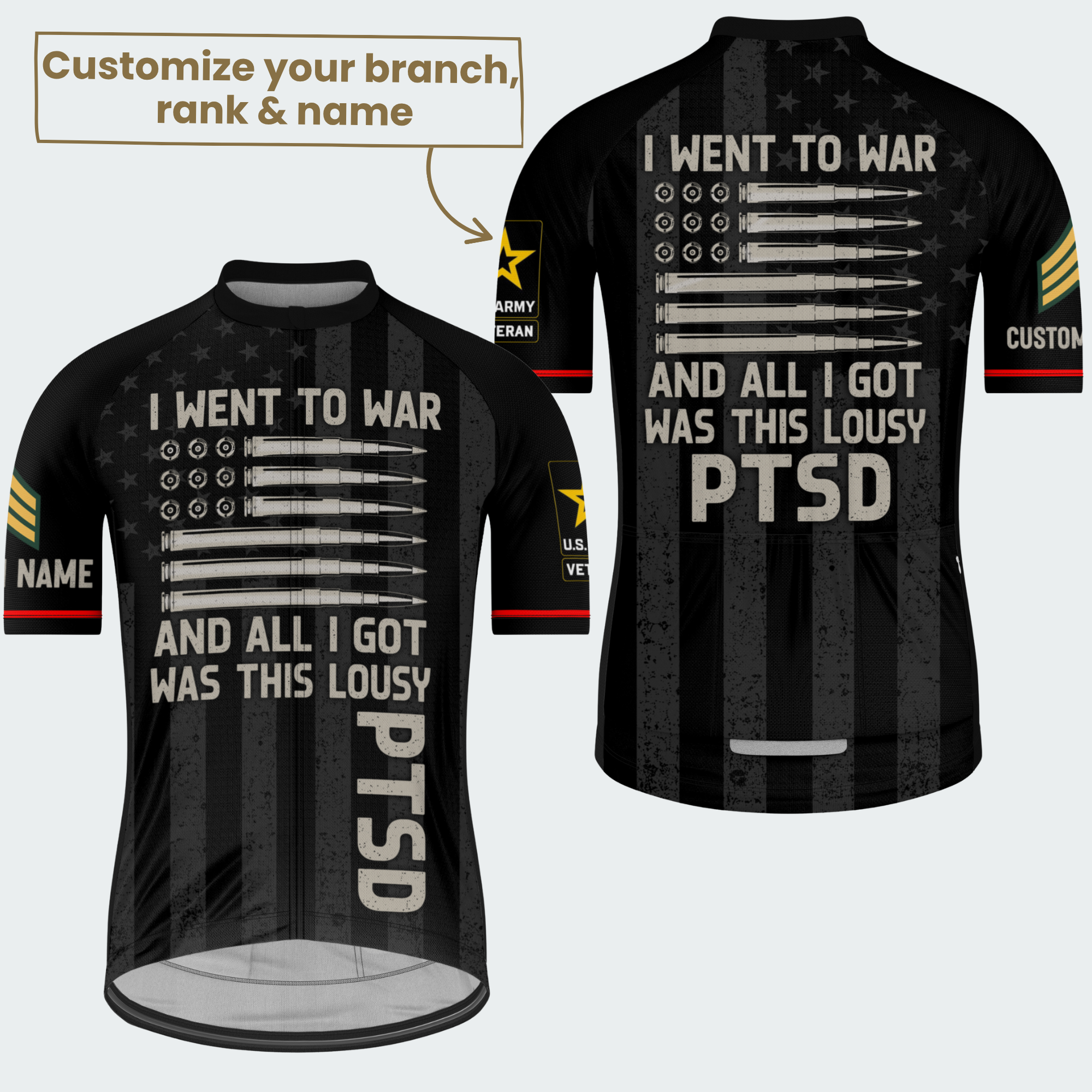 Men’s Personalized PTSD Veteran Cycling Jersey & Kit