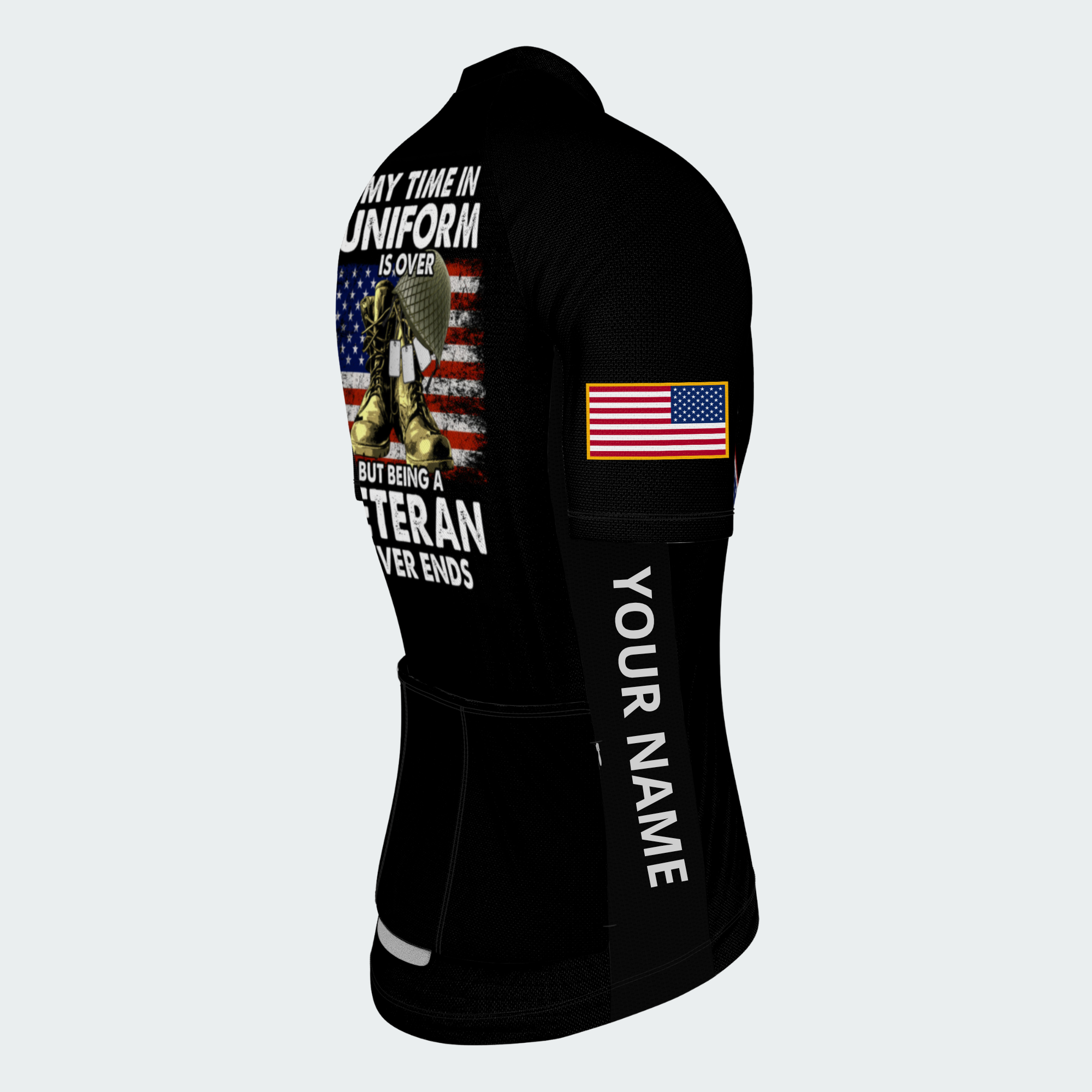 Men’s Personalized Veteran Never Ends Cycling Jersey & Kit