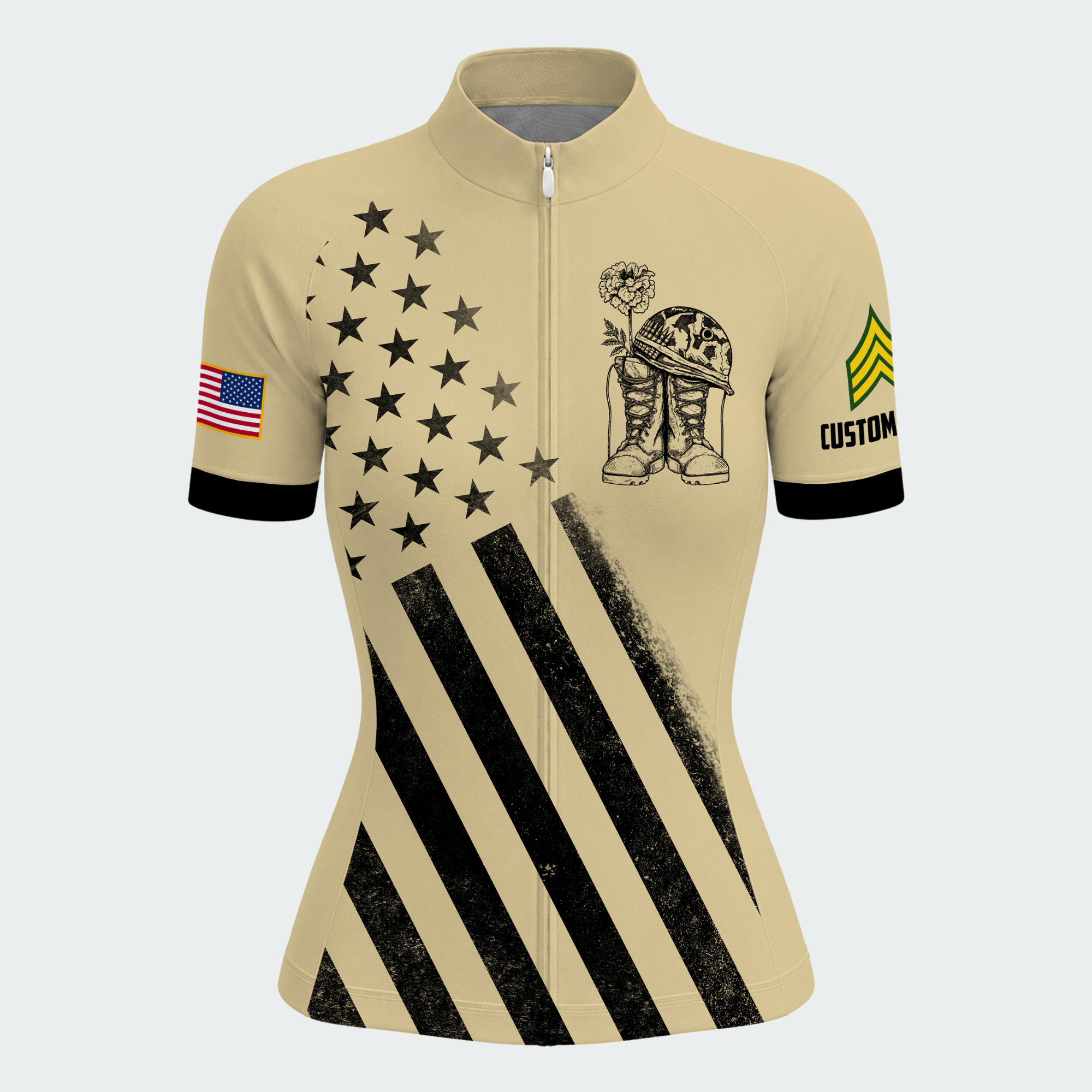 Women’s Personalized Female Veteran Warrior Cycling Jersey & Kit