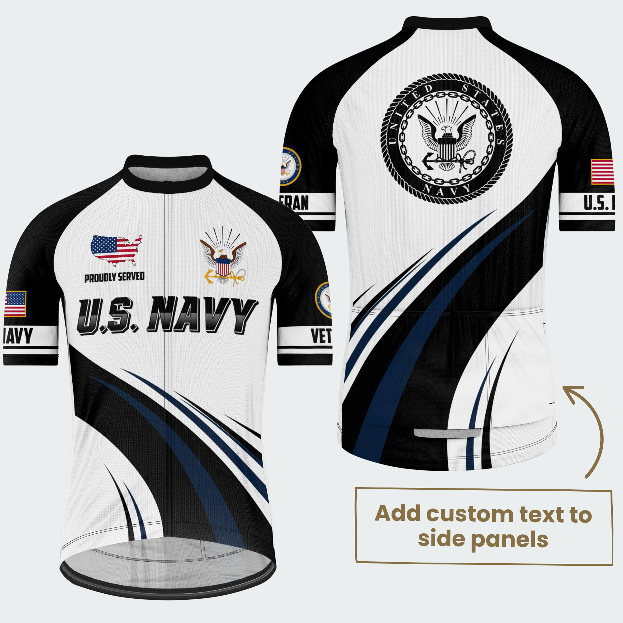 Men’s Personalized U.S. Navy Proudly Served Cycling Jersey & Kit
