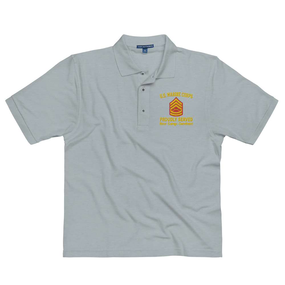 Custom MARlNE Ranks, Insignia Core Values Embroidered Port Authority Polo Shirt