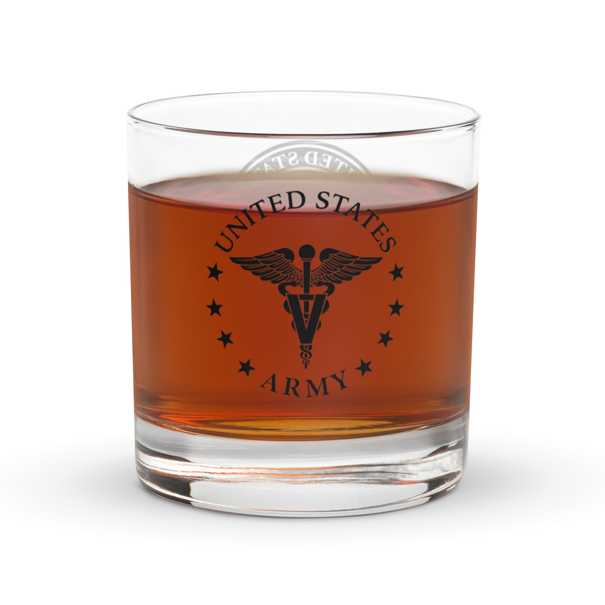US Army Veterinary Corps Insignia Rocks Glass 10.5 oz