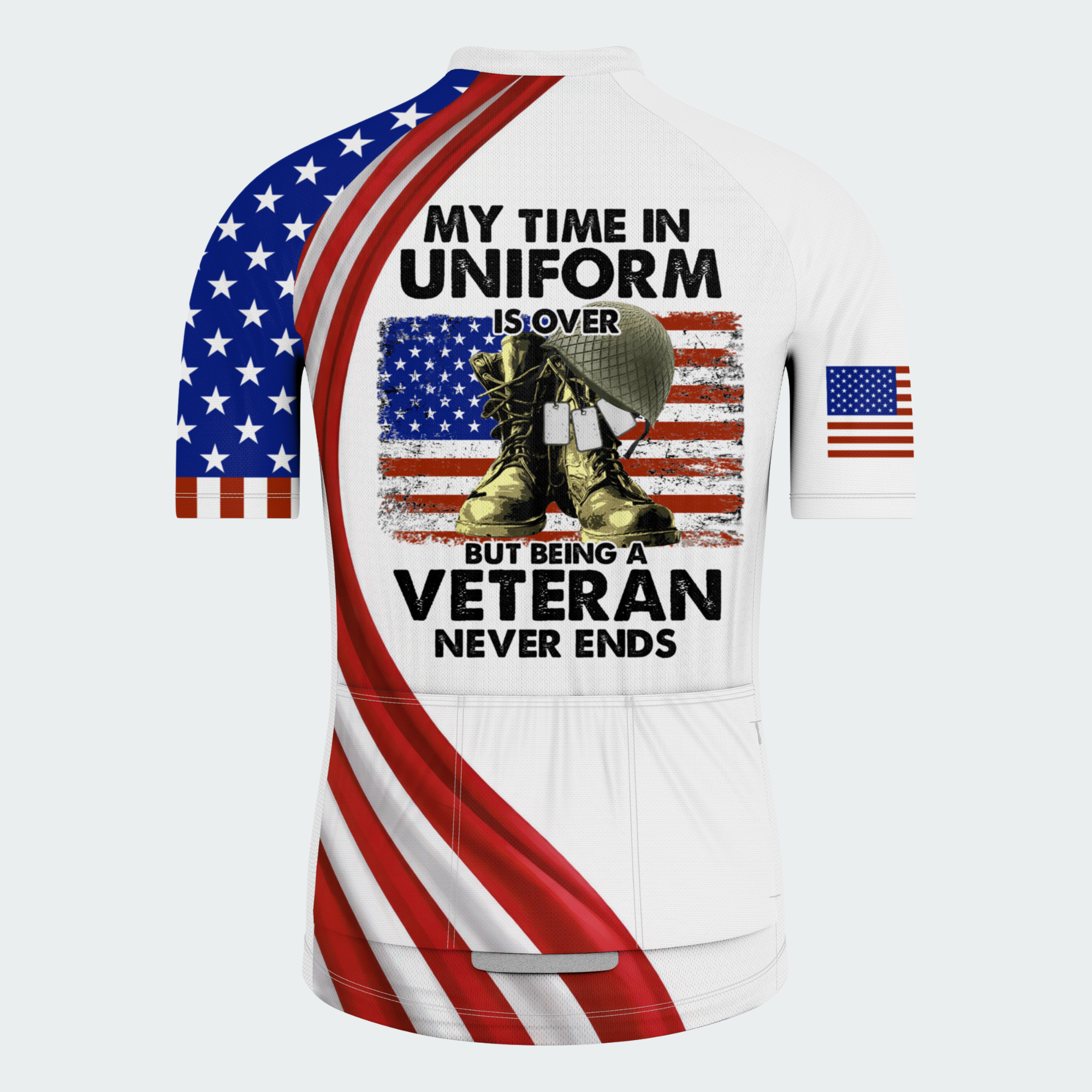 Men’s Being A Veteran Never Ends Patriotic Cycling Jersey