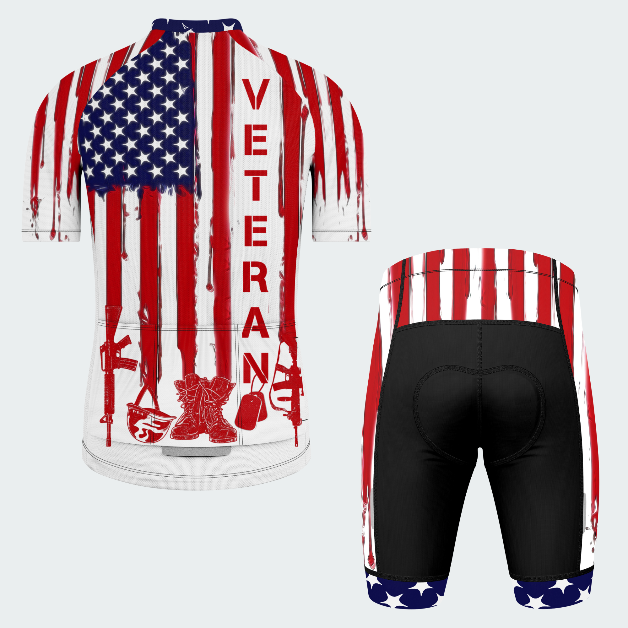 Men’s Proud Veteran American Flag Cycling Jersey & Kit
