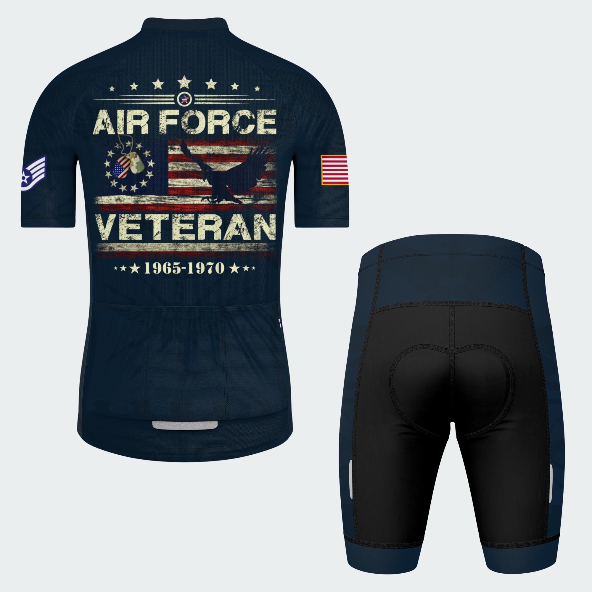 Men’s Air Force Veteran Proudly Served Cycling Jersey & Kit