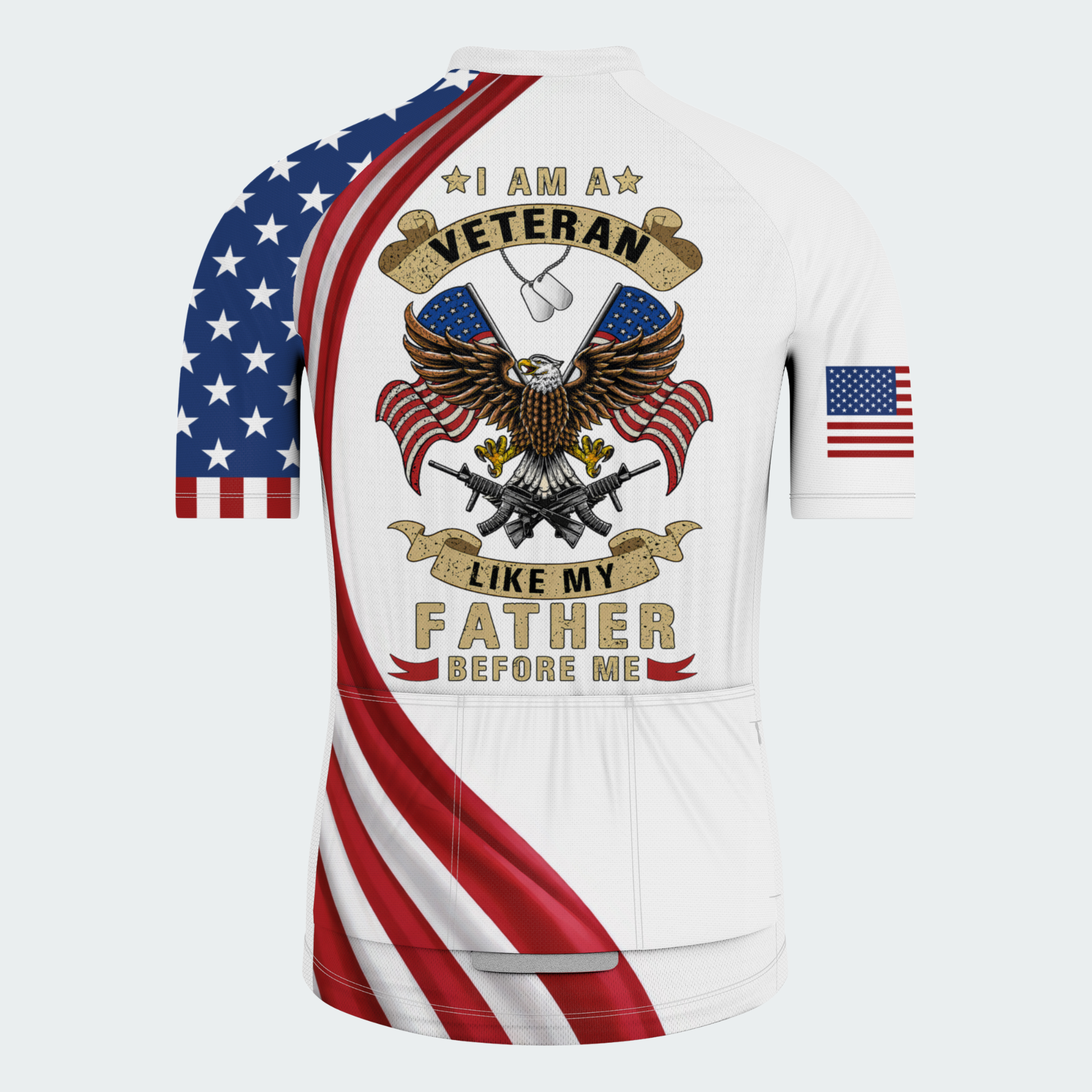 Men’s American Pride I Am A Veteran Legacy Regular Fit Cycling Jersey