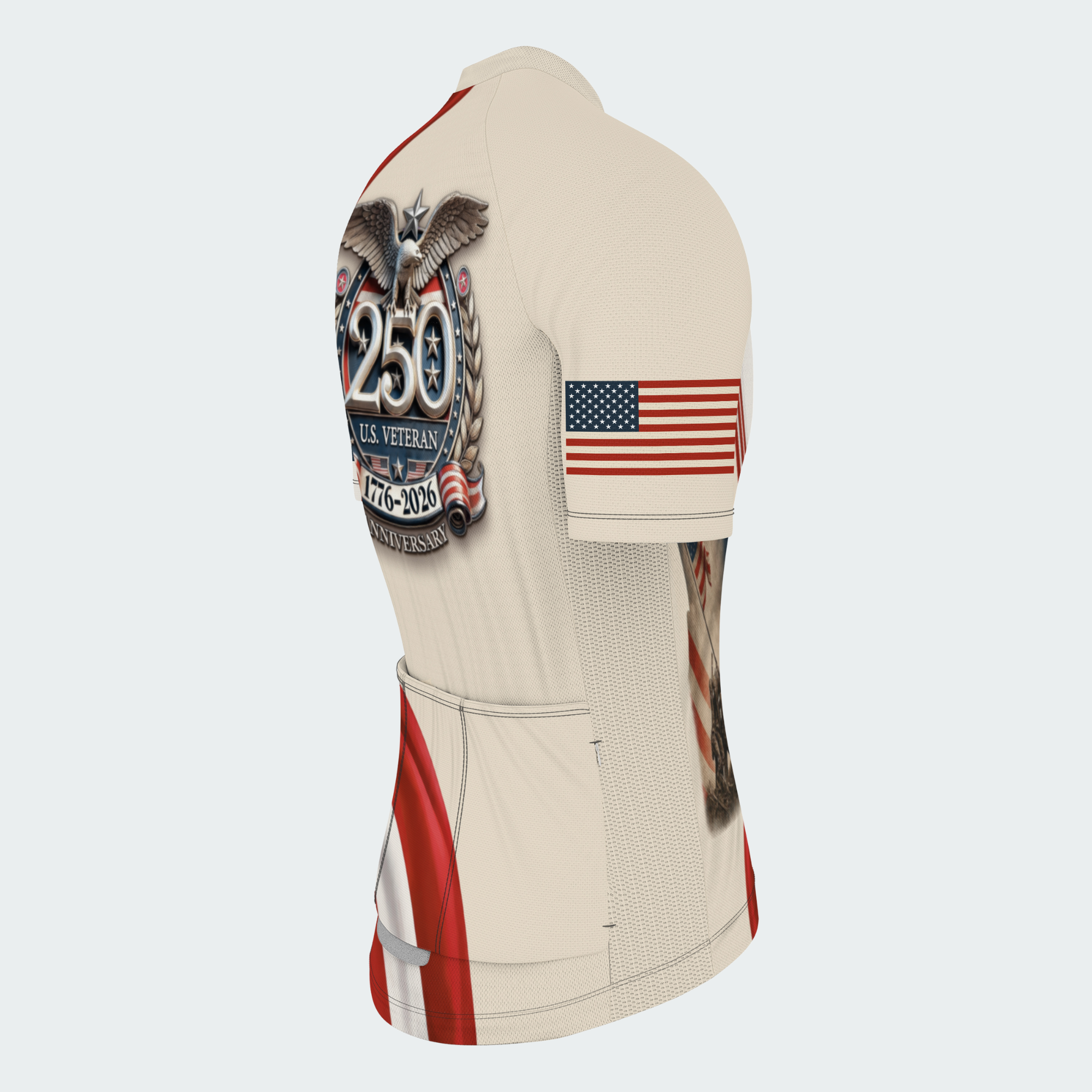 Men’s American Pride U.S. Veteran 250th Anniversary Regular Fit Cycling Jersey