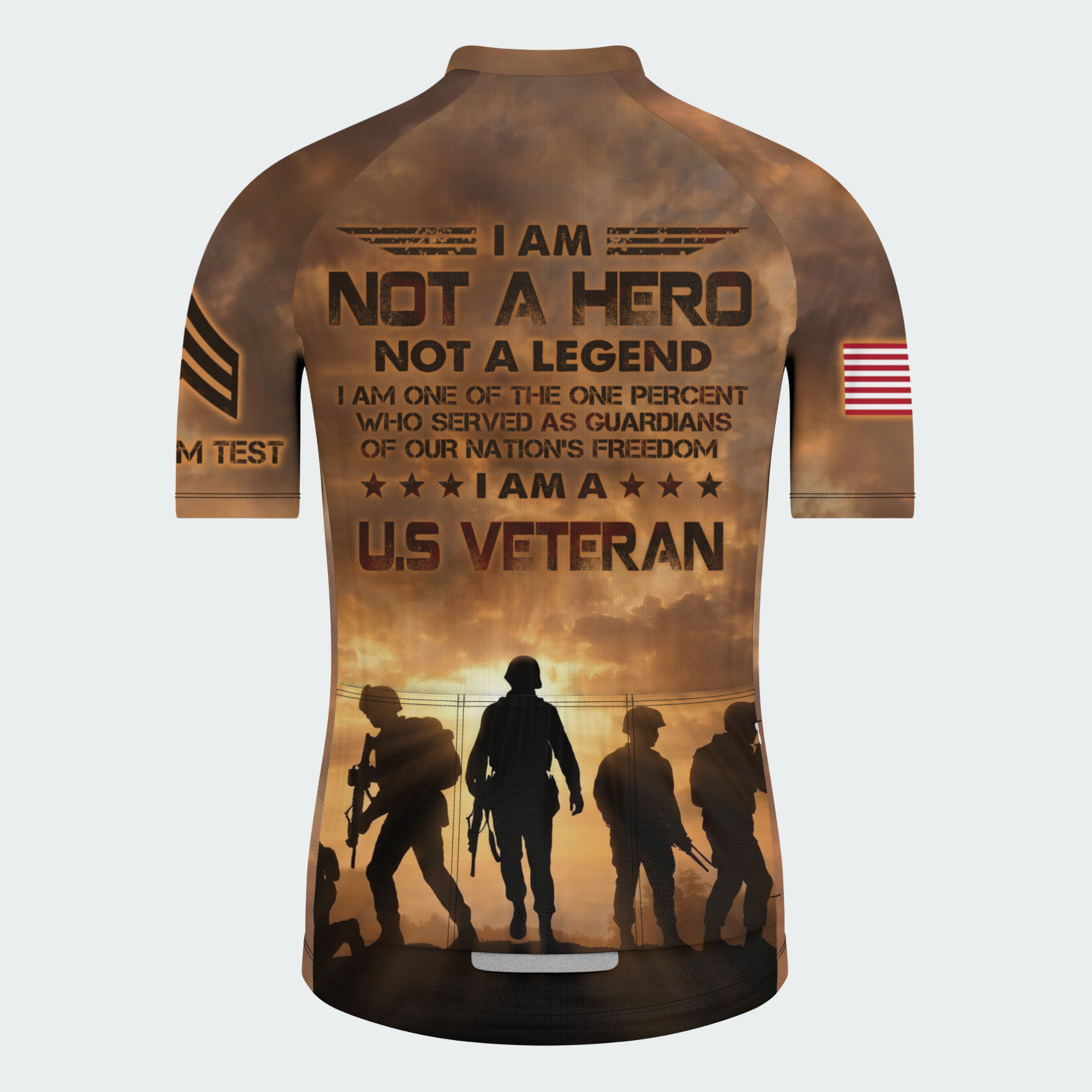 Men’s American Pride I Am Not a Hero US Veteran Regular Fit Cycling Jersey