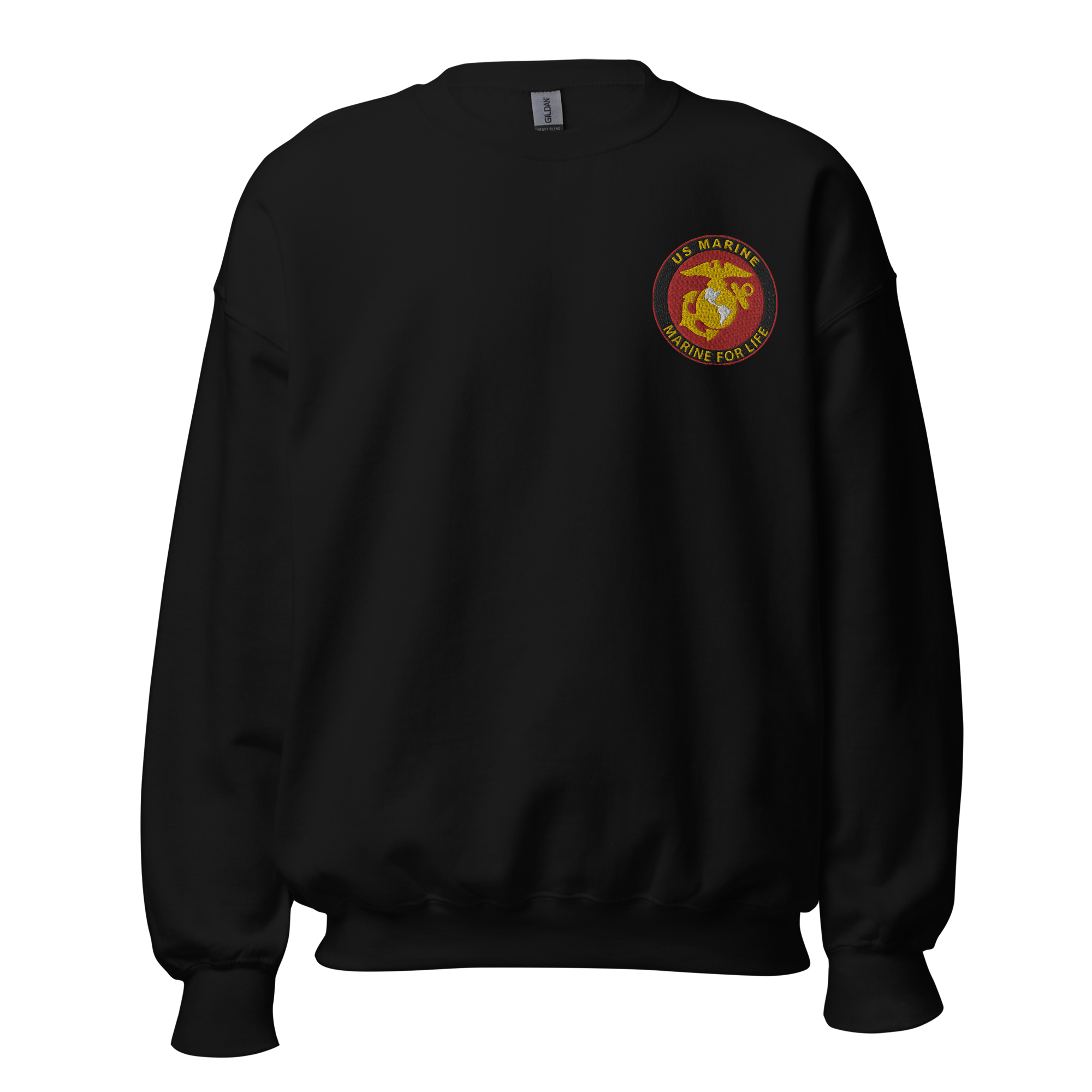 Custom MARlNE Ranks, Insignia Marine For Life Embroidered Unisex Sweatshirt