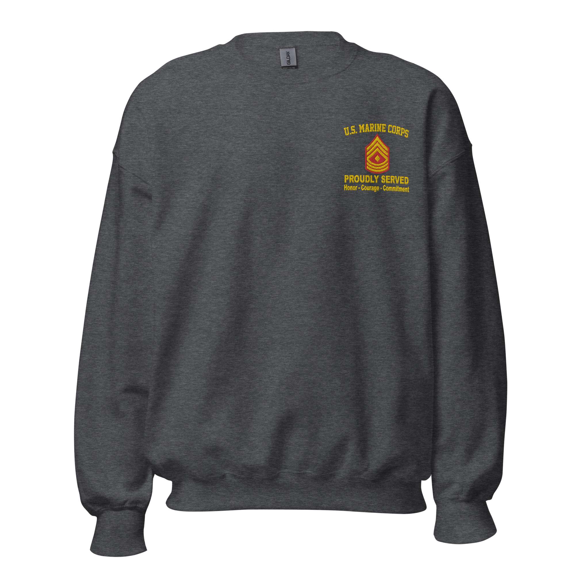 Custom MARlNE Ranks, Insignia Core Values Embroidered Unisex Sweatshirt