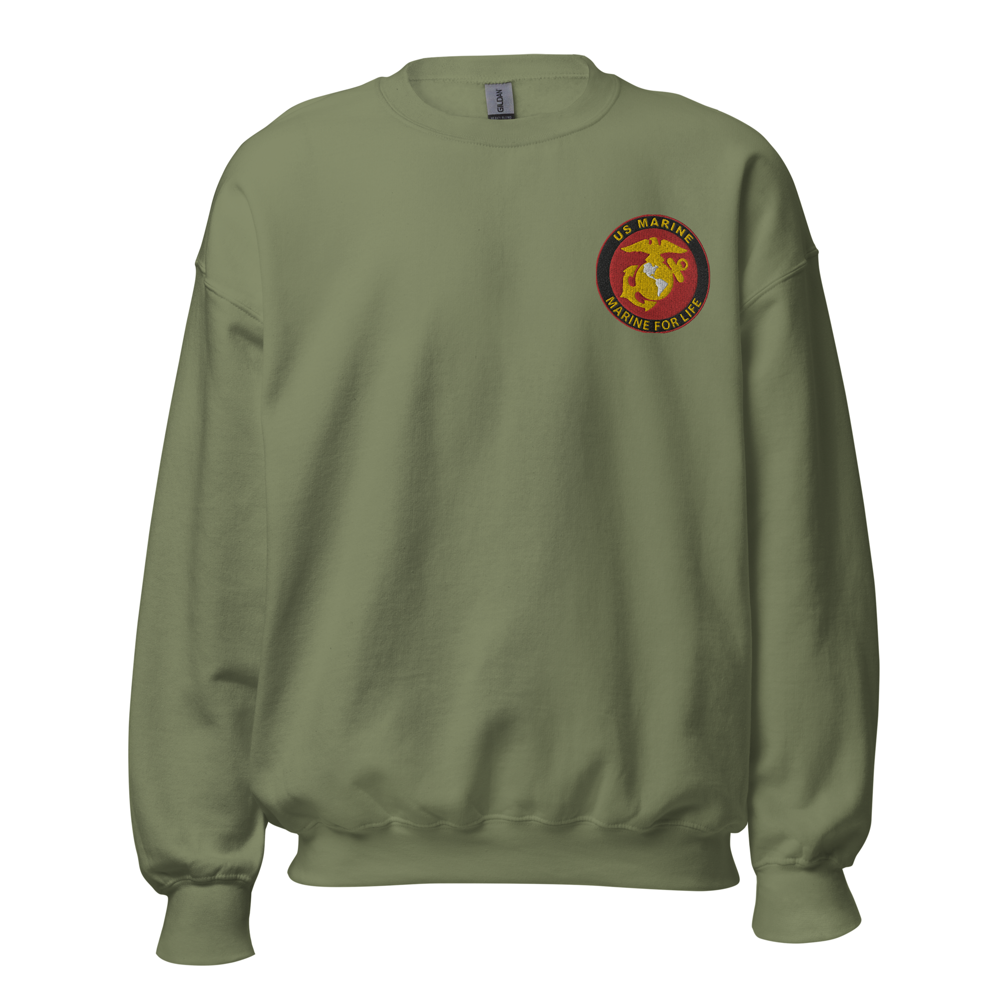 Custom MARlNE Ranks, Insignia Marine For Life Embroidered Unisex Sweatshirt