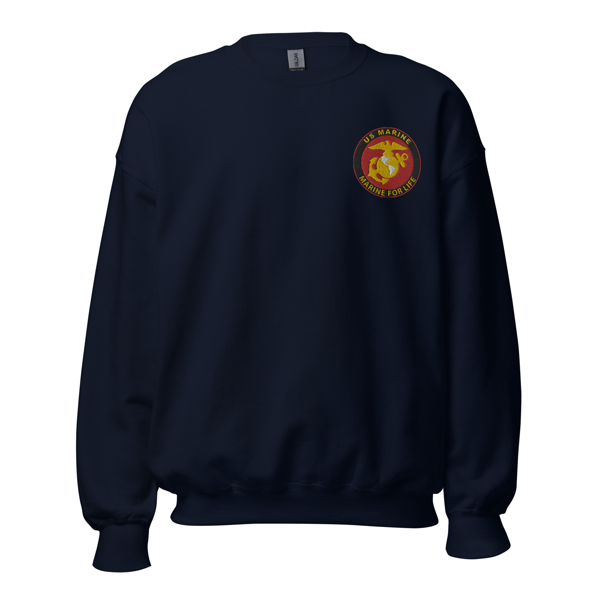Custom MARlNE Ranks, Insignia Marine For Life Embroidered Unisex Sweatshirt