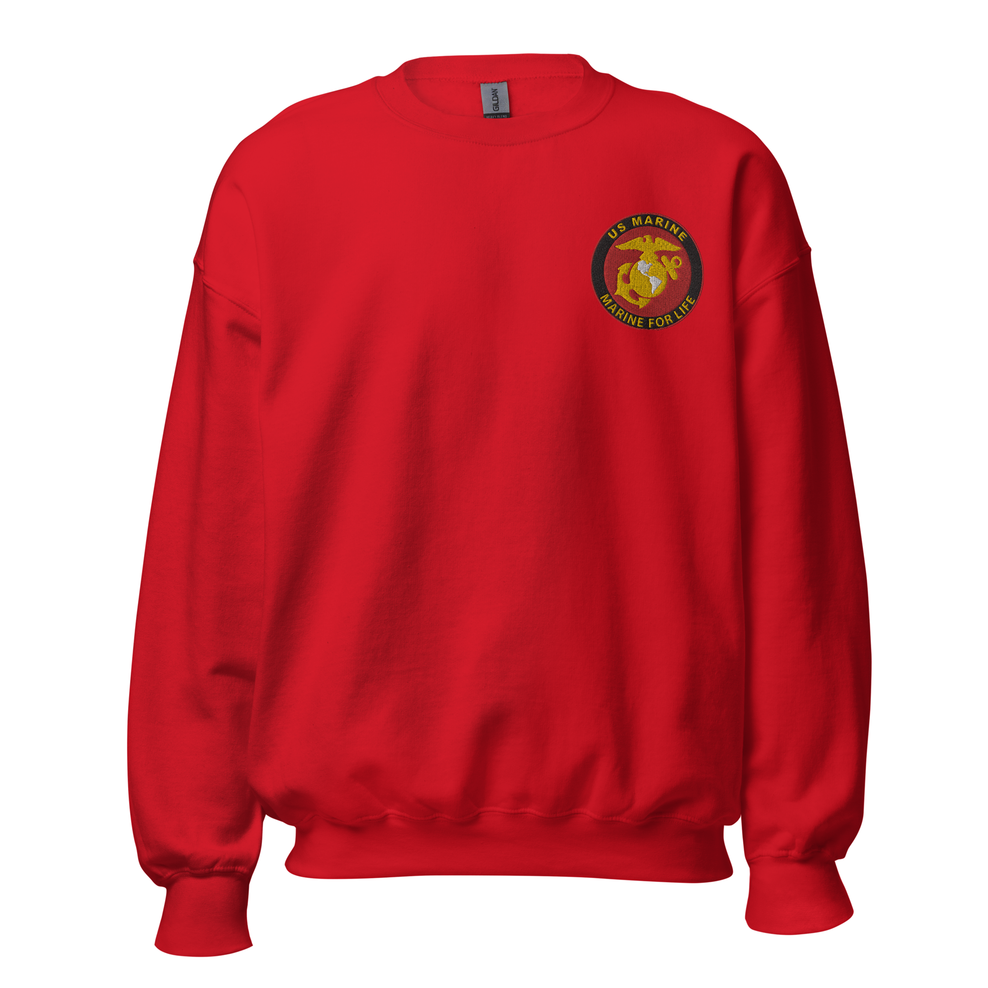 Custom MARlNE Ranks, Insignia Marine For Life Embroidered Unisex Sweatshirt