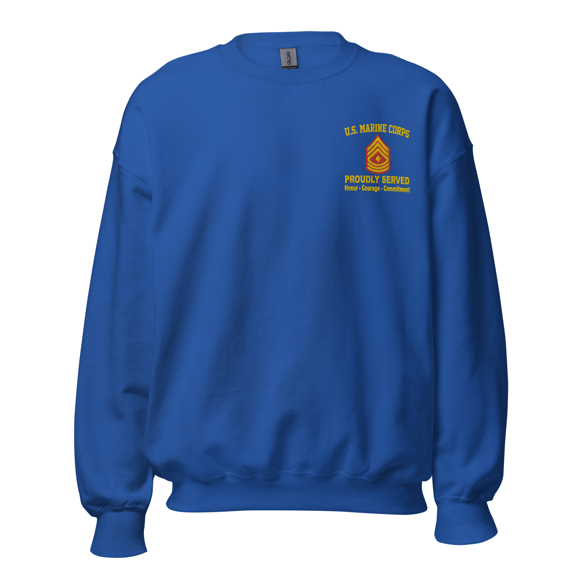Custom MARlNE Ranks, Insignia Core Values Embroidered Unisex Sweatshirt