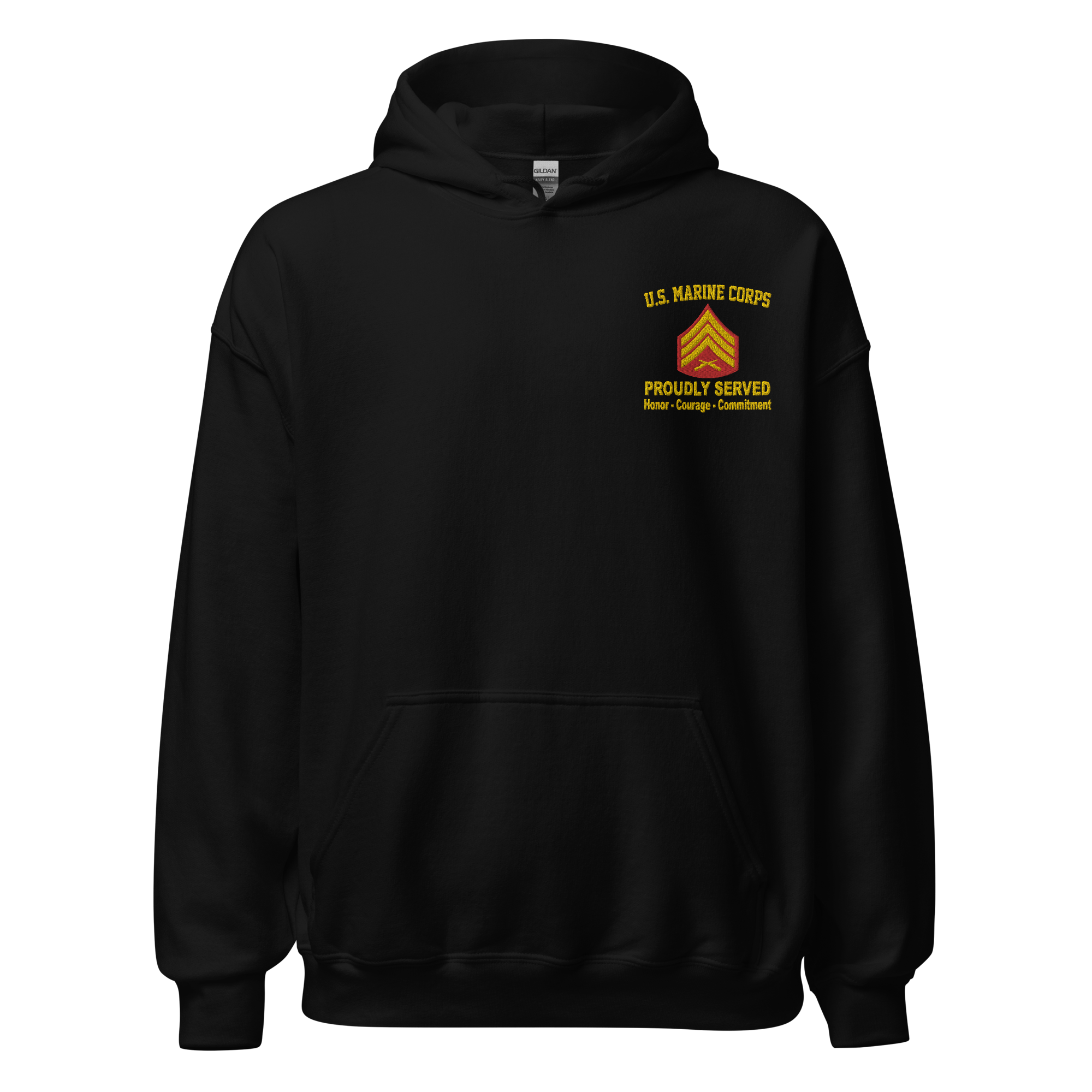 Custom MARlNE Ranks, Insignia Core Values Embroidered Unisex Hoodie
