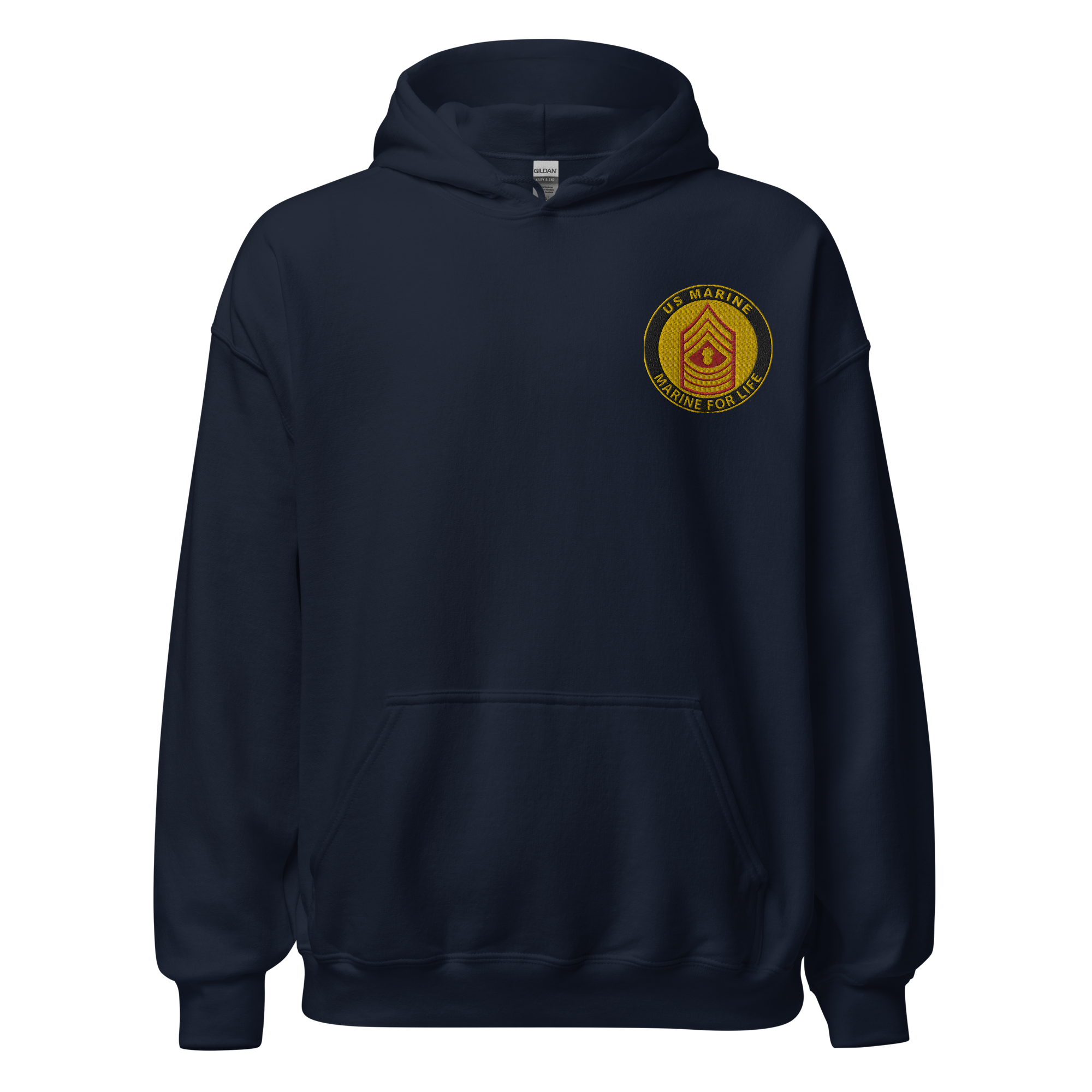 Custom MARlNE Ranks, Insignia Marine For Life Embroidered Unisex Hoodie