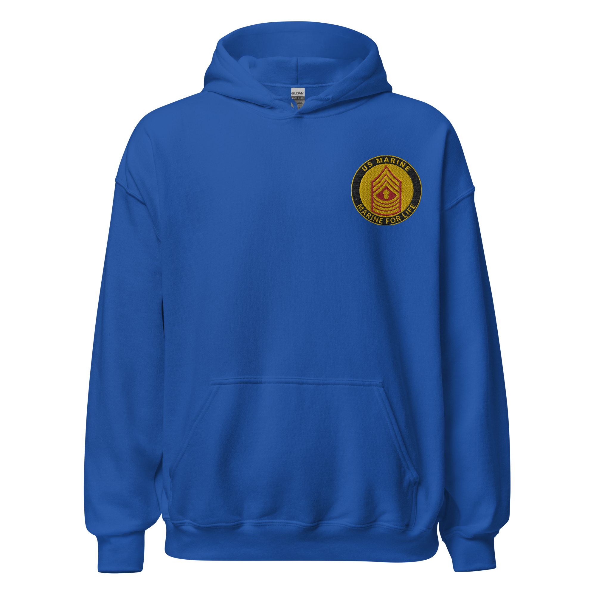 Custom MARlNE Ranks, Insignia Marine For Life Embroidered Unisex Hoodie