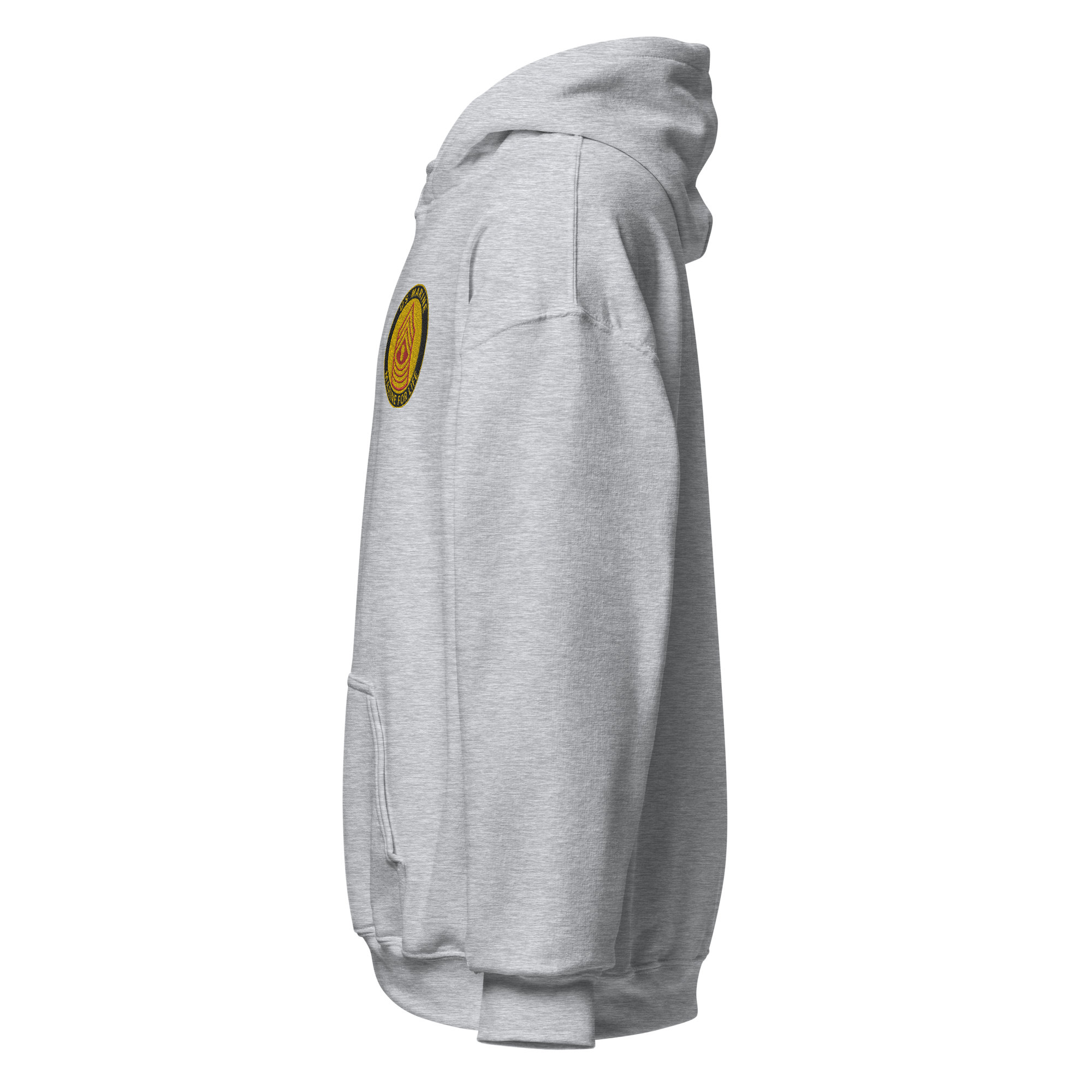 Custom MARlNE Ranks, Insignia Marine For Life Embroidered Unisex Hoodie