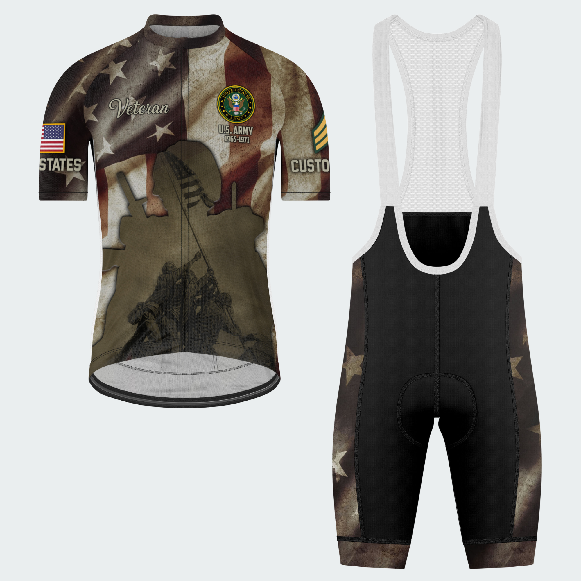 Men’s I Stand For The Flag Patriotic Veteran Cycling Jersey & Kit